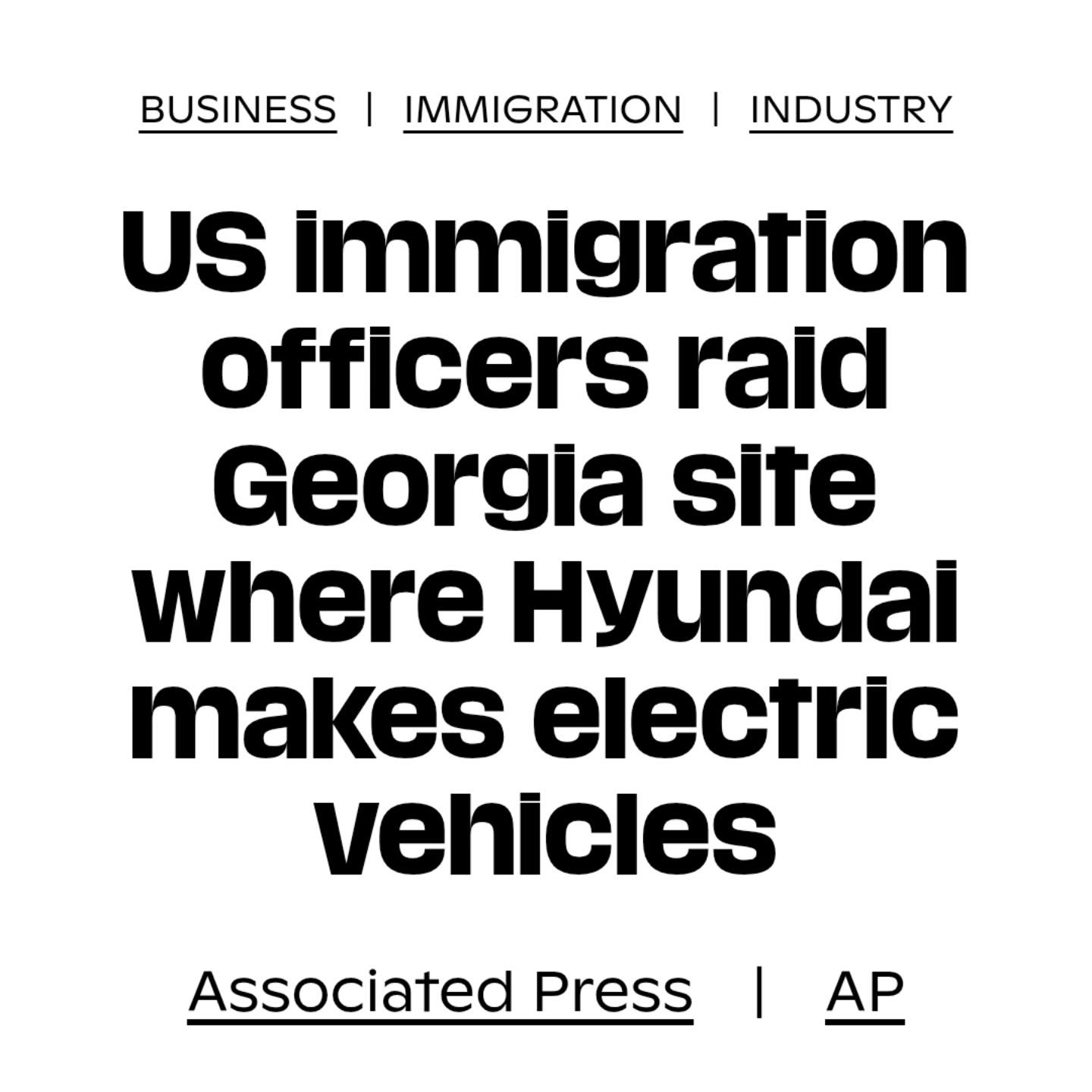 Today, federal agents carried out the largest single-site immigration enforcement action in U.S. history—right here in Georgia. The raid at Hyundai’s new electric vehicle plant and the adjacent battery facility resulted in hundreds of detentions, many of them South Korean nationals working on the project.
This isn’t just any site. Hyundai and LG are investing billions of dollars in Georgia, bringing thousands of jobs and positioning our state at the center of America’s clean-energy future. Yet instead of fostering that progress, this action has created international tension and uncertainty for workers and communities.
At a time when we should be strengthening partnerships and building opportunities, this raid sends exactly the wrong message. Of all the ways to bring manufacturing back to the U.S., undermining trusted employers and their workforce is one of the worst.