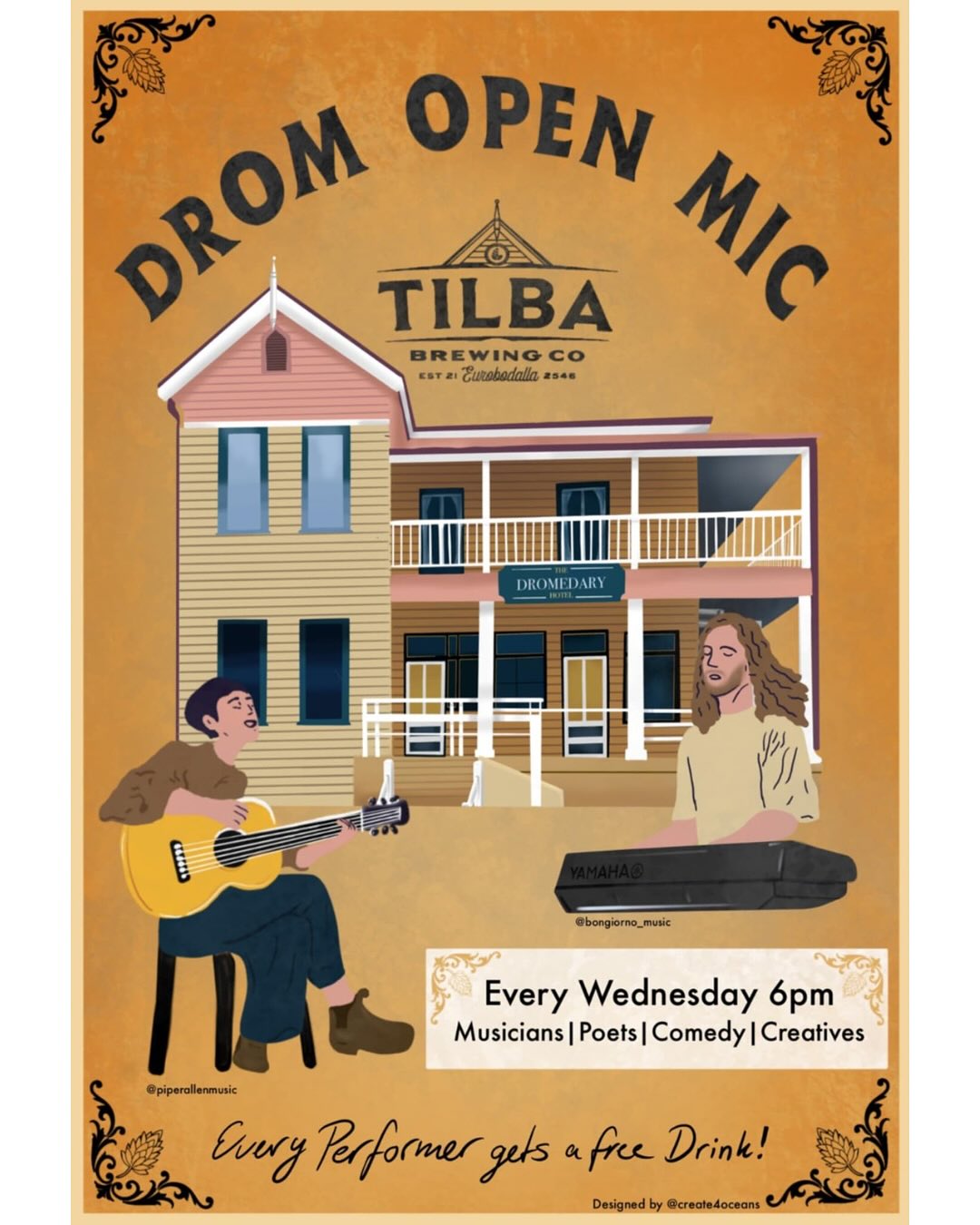 Open Mic Night is back tonight at The Drom!
The past few weeks have been packed with incredible talent, and we can’t wait to see what magic unfolds tonight. Whether you’re performing or just soaking up the vibes, it’s always a night of music, creativity, and community.
🍽️ Don’t forget! Wednesday nights also means $20 schnittys and $25 parmi’s!
See you from 6pm 🎶🍻