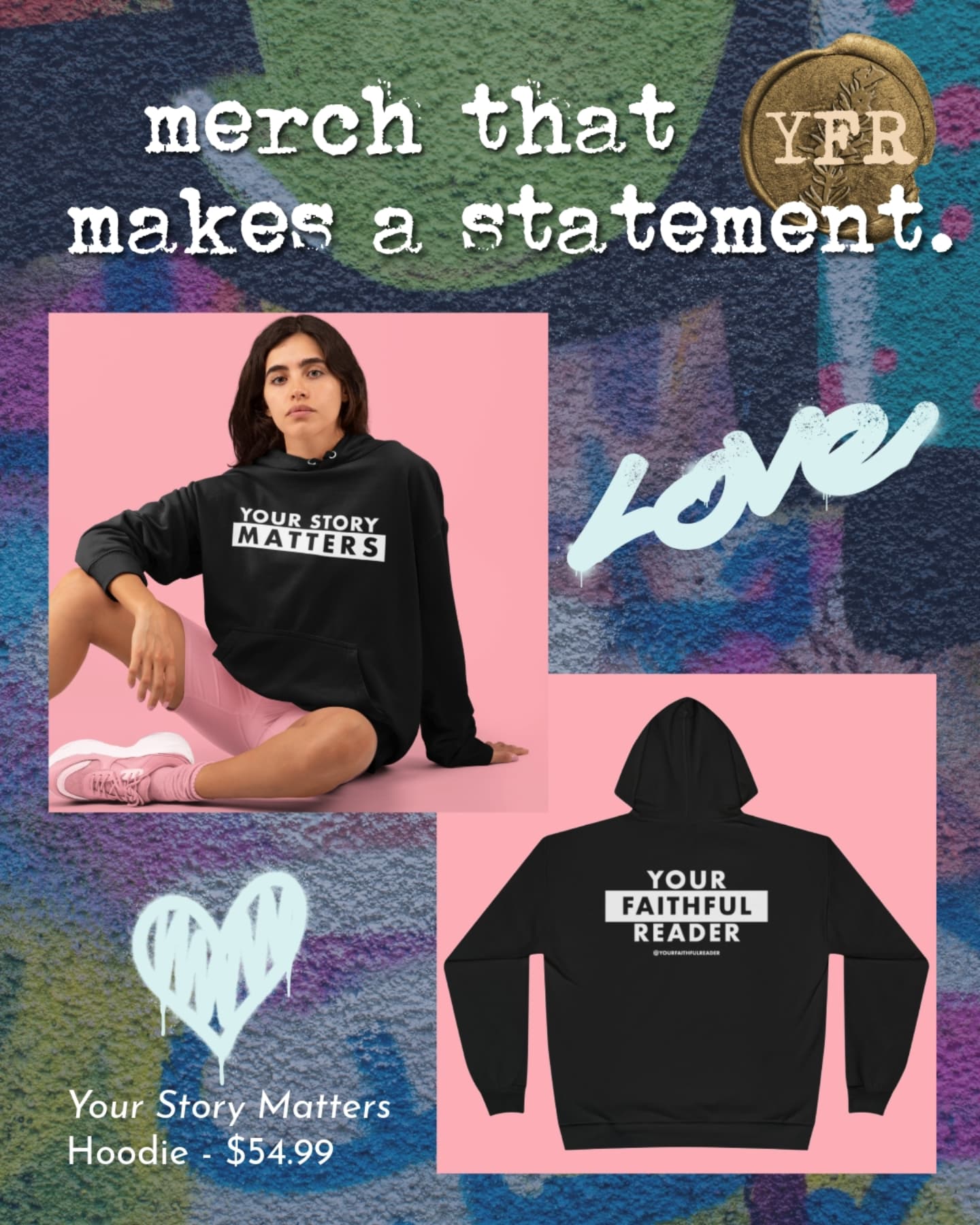 Make a statement—on stage, on the street, or anywhere life takes you. ✨ Our YFR merch is designed to carry the spirit of storytelling with you: hoodies, tees, totes, water bottles, stickers, and more 🎭💫
Every piece is more than just merch—it’s a way to share the words of our writers, show your story, and represent community.
🛒 Tap the link in bio to shop now and wear your story proudly!
#yourfaithfulreader #merch #hoodieseason #yourstorymatters #independenttheater #nyctheater