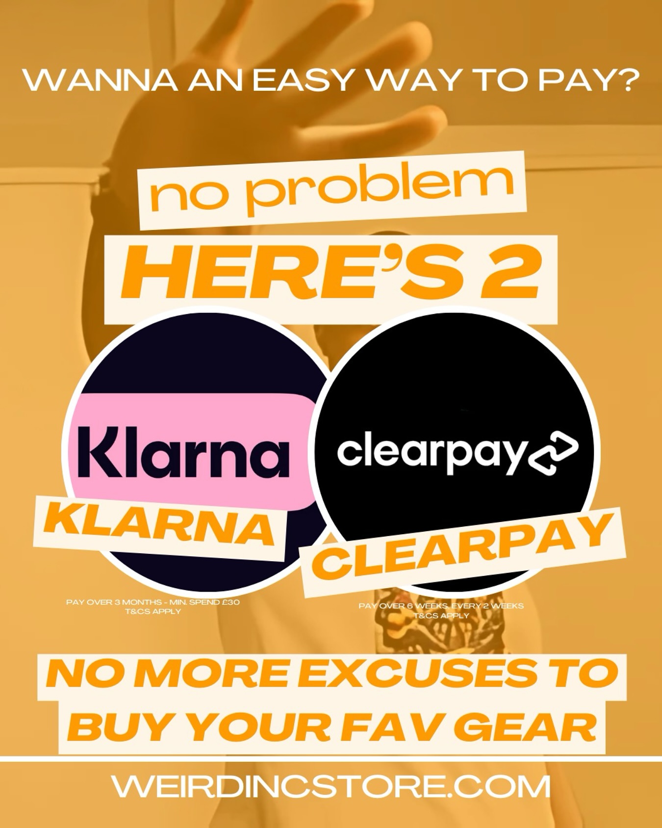 Now there are 2 more options to make your life easier when you buy your fav gear. Now you can use @klarna and @clearpay_uk .Which one do you prefer?