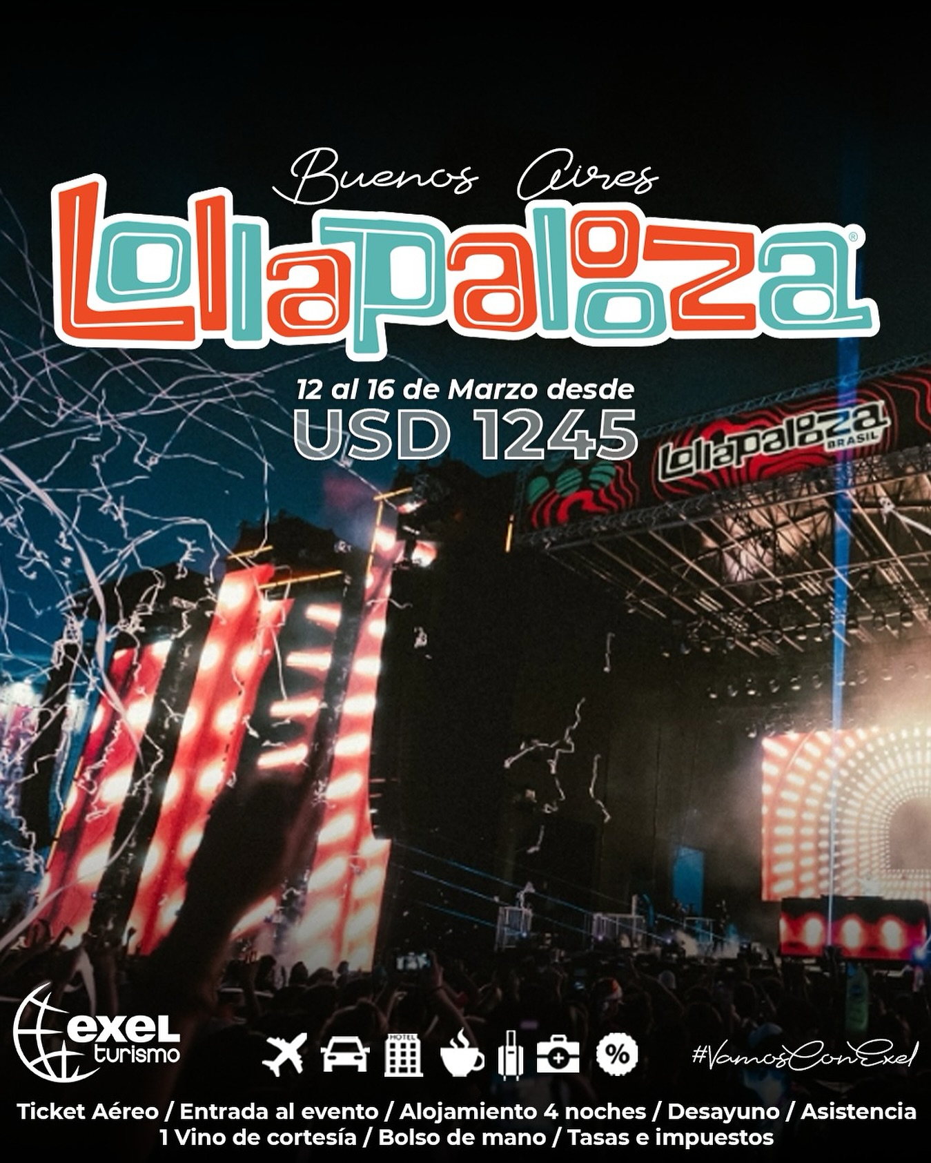 #VamosConExel Al Lollapalooza ✨
No te podes perder de este increíble Show 🤩
Consulta más detalles a nuestro WhatsApp 📲
#Exel