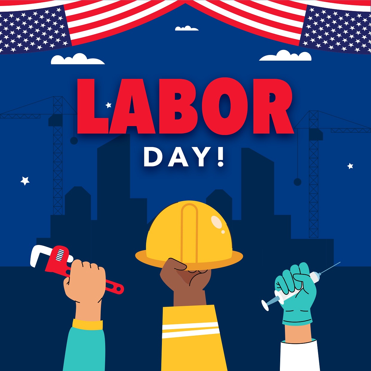 There will be no school tomorrow because of Labor Day! See you on Tuesday! 🇺🇸