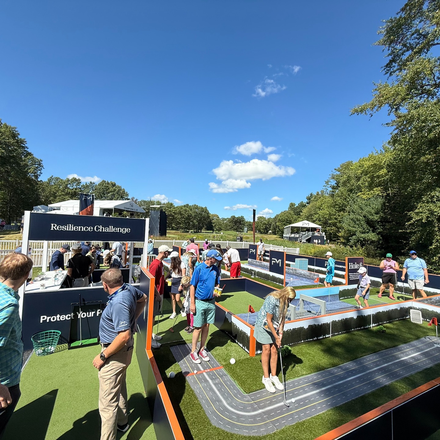 It was a pleasure working at the FM Championship ⛳ on the LPGA Tour at TPC Boston to end another busy month for our team stateside 🙌
We delivered a bespoke built putting course, named 'The Resilience Challenge' featuring various objects & obstacles that educated fans on management of risks & the challenges faced by property insurance from fires🔥to flooding 🌊 to highlight the importance of protecting your property!
#fm #fmchampionship #titlesponsor #puttingcourse #putting #fanzone #activation #propertyinsurance #propertymanagement #brandengagement #brandawareness #lpga #boston #eventactivation #brandcampaign #insurance
