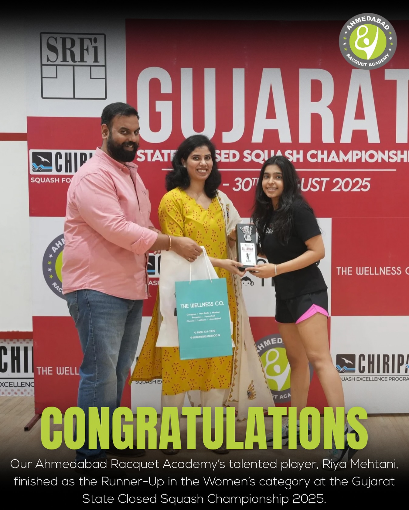 A big round of applause for our talented player, Riya Mehtani, who secured the Runner-Up position in the Women’s category at the Gujarat State Closed Squash Championship 2025! 🏅
Your performance reflects passion, consistency, and a fighter’s spirit! 💪💫
#AhmedabadRacquetAcademy #Squash #ProudMoment