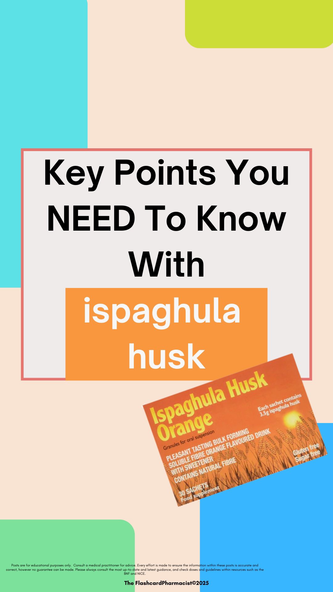 Key Points You Need To Know With Ispaghula Husk! 💩
A bulk-forming laxative used for constipation. Safe and gentle but only works if taken with plenty of fluid.
Patients should be advised that it will take a few days to work, and to also avoid just before bedtime.
Can you think of any contraindications for ispaghula husk?
#pharmacy #pharmacist #foundationpharmacist #pharmacytraining #clinicalpharmacy #reels #explorepage #pharmacyschool #mpharm #pharmd #pharmacology #pharmacologyrevision #foundationdoctor #GPregistrar #GPTraining #pharmacologyschool #revisepharmacology #preregistration #foundationtraining #nursetraining #nursestudent #pharmacystudent #medicinestudent #pharmacyquiz
#futurepharmacist #studentpharmacist