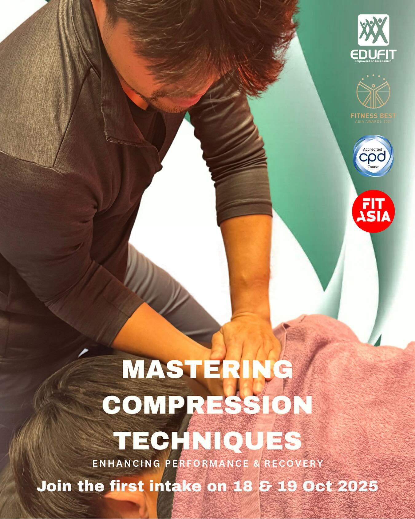 🚀 Master Compression Techniques NOW! 💪 Elevate performance & supercharge recovery! ⚡ Don’t miss our FIRST intake on 18 & 19 Oct 2025. 🙌 Hands-on, expert-led learning for trainers & fitness lovers. 🔥 Limited spots – secure yours TODAY! 👇
Upcoming Intake:
18-19 October 2025
Course fee:
Special Inaugural Early Bird: S$579 (end on 21st Sep)
Usual Price: S$699
Group S$529 (Minumum 3 pax)
#MasteringCompression #SportsRecovery #FitnessSG #MYFitness #AsiaFitness #AthleticTraining #CompressionTherapy #InjuryPrevention #FitAsia #signupnow #singapore #fitsg