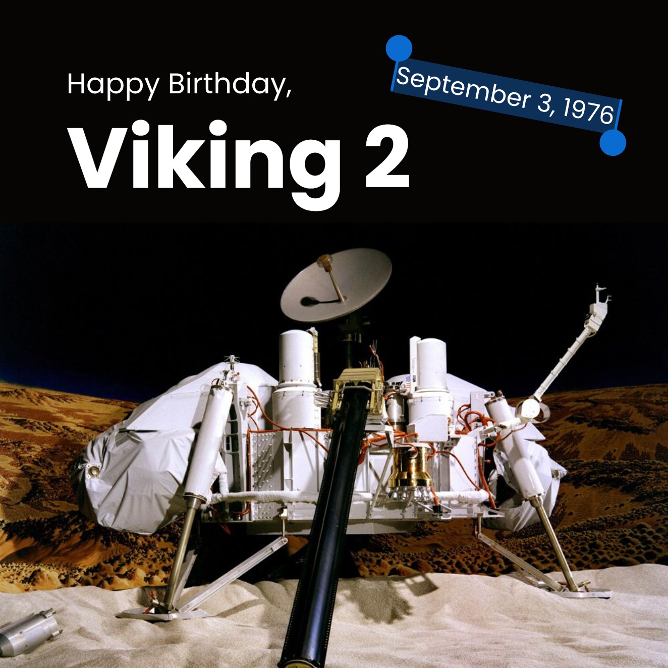 Today marks 49 years since Viking 2 landed on Mars and started sending back detailed photos and weather data. Its discoveries have helped pave the way for every Mars mission that followed! 🛰