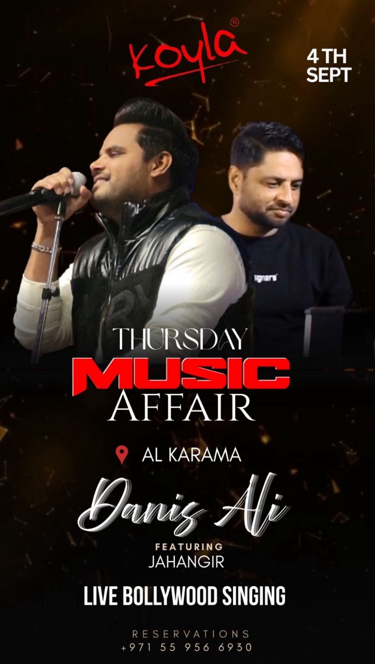 Long weekend is here !! Time to Party! De-stress @koyladubai while you listen to our resident singer @danish_ali_rock & @jahangir_saleem2411 tonight!!
THURSDAY VIBE
#dubailife #koylavibes #food #dubai #dudaidiaries #enjoy #vibes #musical #singer #singing🎤