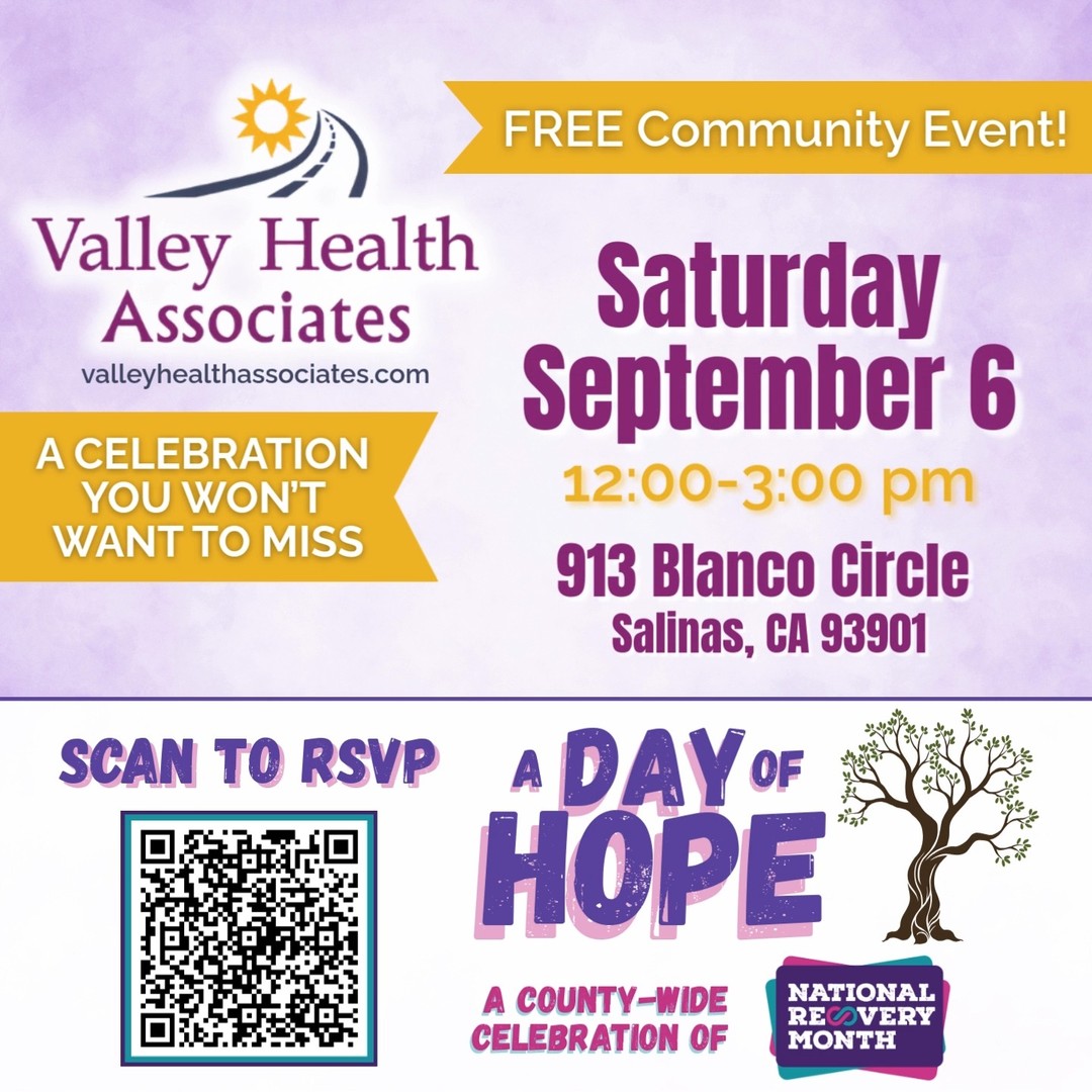Good food, great music, and community connection... all in celebration of National Recovery Month! Join us Sept. 6th.
RSVP by clicking the link in the bio.
#ValleyHealthAssociates #NationalRecoveryMonth #FreeCommunityEvent