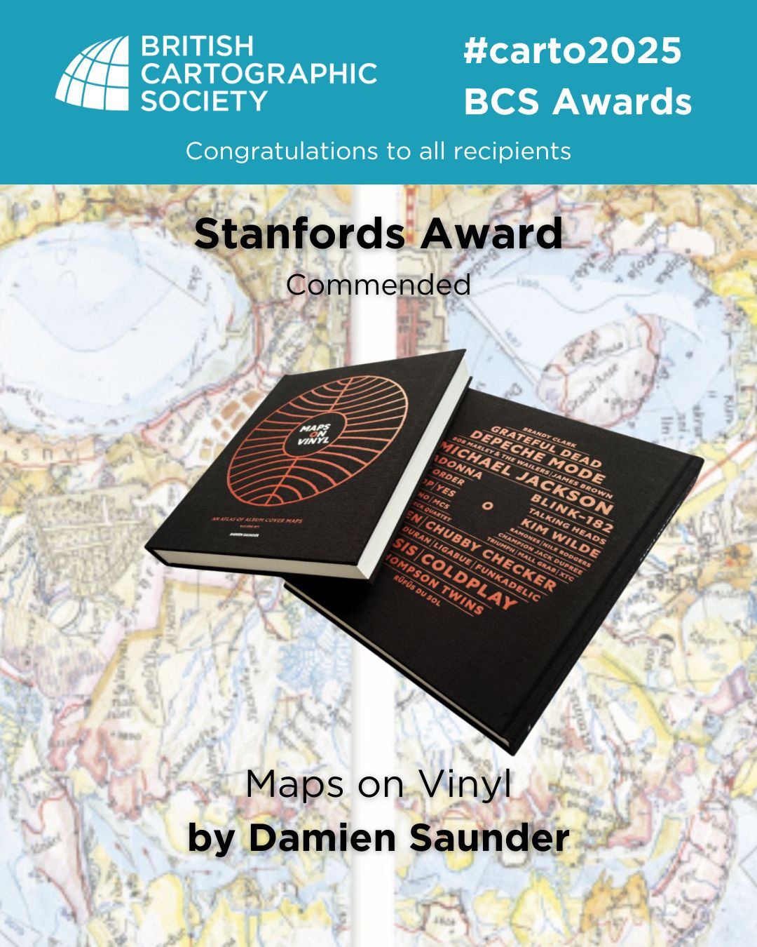 Thank you to @stanfordstravel for their support in sponsoring the best paper map award 2025.
Congratulations to the five commended runners up in this category: @damien_saunder @mapsonvinyl , @footwayslondon CIC, @imraynautical, Lorie, Norie and Wilson, @kennethfield and @collins_ref.
