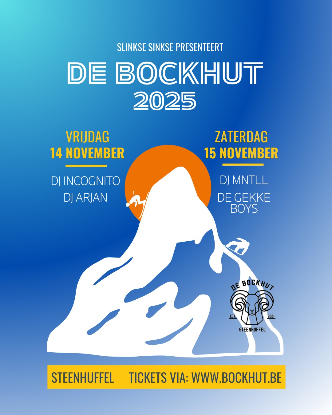🎶 Feest bij De Bockhut! 🎶
🔥 Vrijdag zorgen DJ Incognito en DJ Arjan voor de beats.
⚡ Zaterdag nemen DJ MNTLL & De Gekke Boys het over – feest gegarandeerd!
➡️ Save the date & see you on the dancefloor!
#DeBockhut #PartyVibes #DJLineUp #LetsGo
