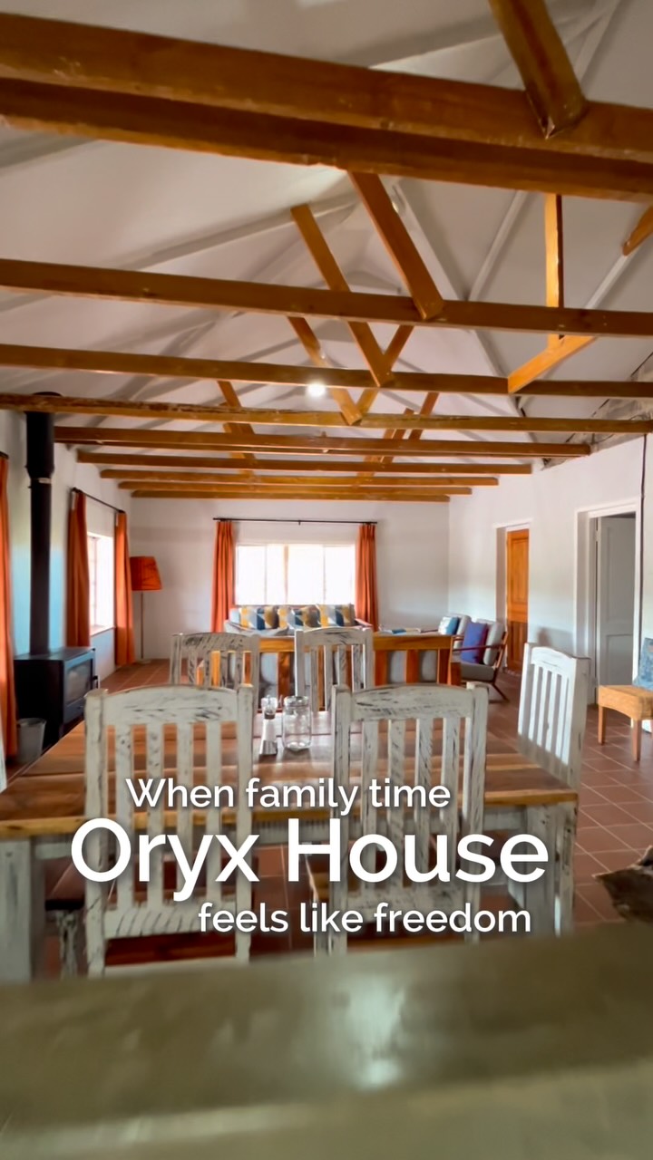 At Oryx House, there’s space for everyone to breathe a little easier.
Kids can splash around in the farm-dam pool or run wild outside, while parents claim a quiet moment on the wide stoep with a coffee in hand. Come evening, the braai gets going, the fire glows indoors, and it all feels a little like home, only simpler, quieter, freer.
Two bedrooms, a cozy living area, and all the little comforts you need make this spot just right for families. And if you don’t feel like cooking, we’ll set a place for you at the Rittersaal Dining Hall, just let us know 24 hours ahead.
This is family time in the Karoo: easy, unhurried, and full of memories waiting to be made.
Who in your family would be first in the pool?
#luxuryecotravel #darkskyreserve #travelsouthafrica #karoo #karoolife #karooaccommodation #hikingadventures #hikingsouthafrica #cheetahconservation #cheetah #sustainabletravel #stargazing #astrophotography #sutherland #astronomylover #wideopenspaces #natureescape #nightphotography #nightsky #astronomy #thisissouthafrica