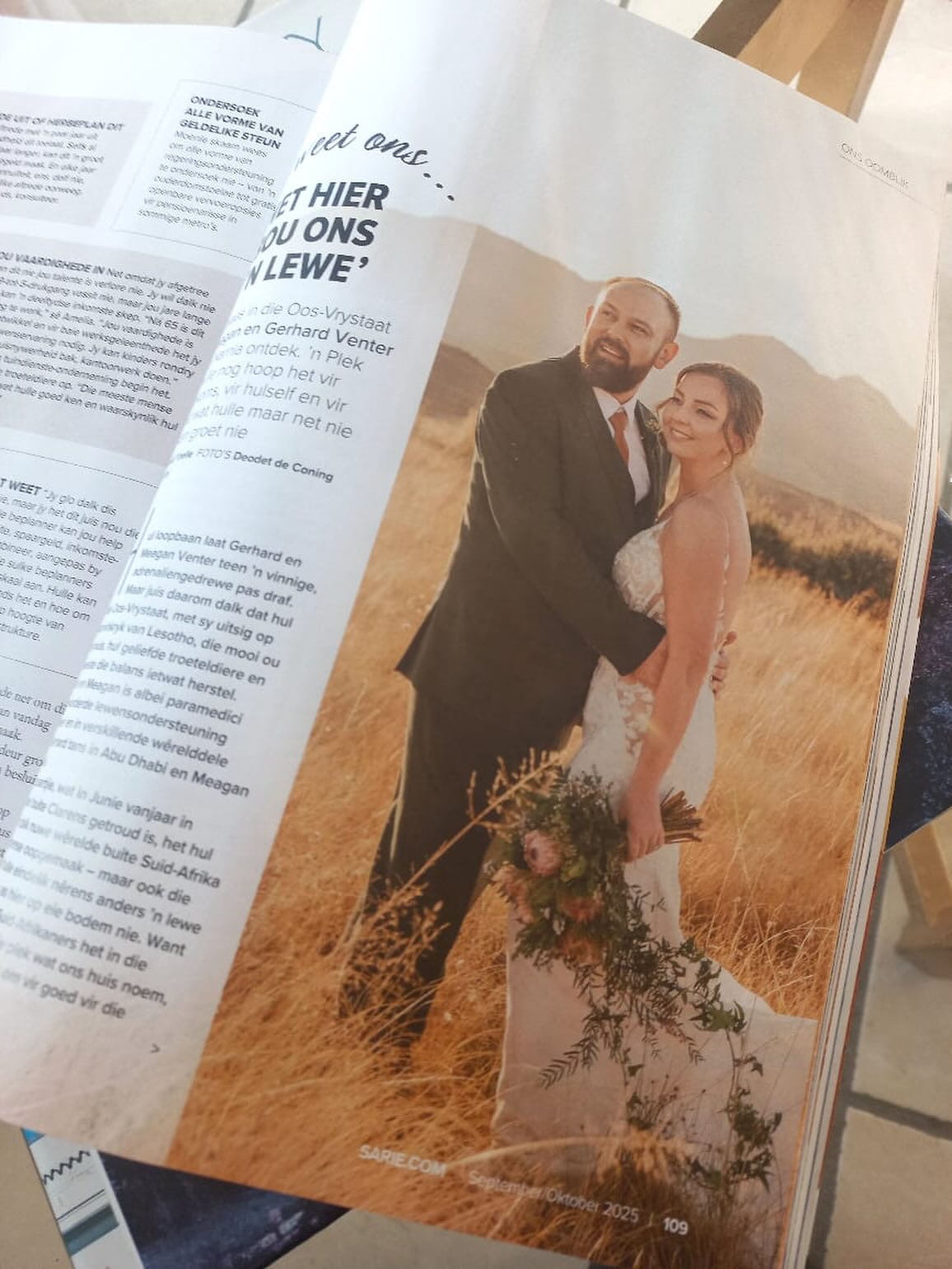 Geluk met jou fotos van hierdie troue in die nuutste Sarie @deodet_deconingphotography