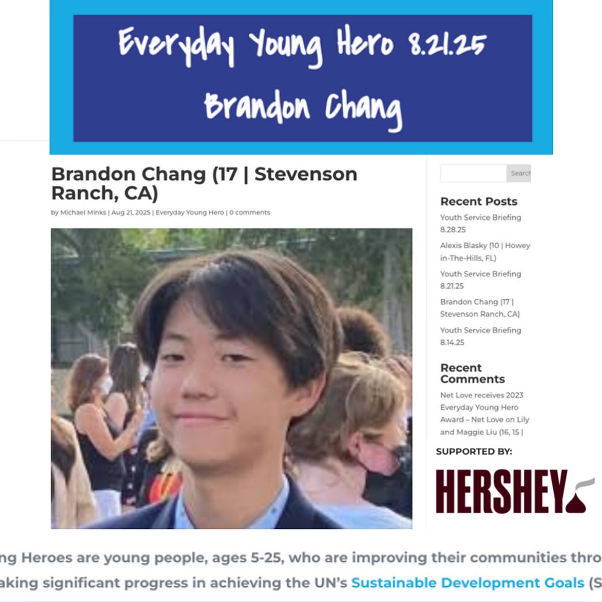 Thank you @youthservice Youth Service America for recognizing GalaxSea Explorers as 1 of 52 Everyday Young Heroes of 2025! We are very grateful for this spotlight and YSAβs national efforts to engage youth in meaningful civic/community impact.