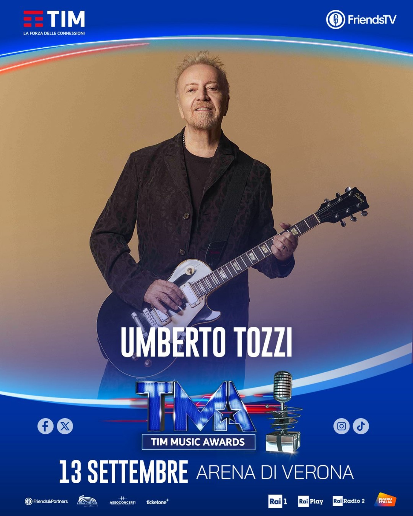 Non prendete impegni per sabato 13 settembre! Ci vediamo tutti all’Arena di Verona per i @timmusicawards__ ✨
In diretta in prima serata su @rai1official e @raiplay_official
#TMA25
@rairadio2 @radioitalia