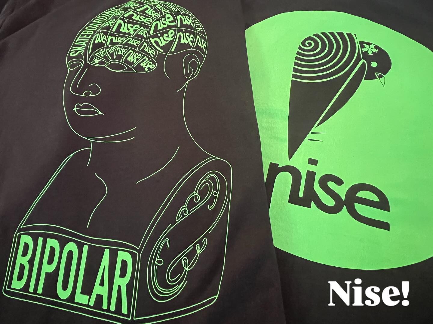 Bright Neon Screen Print for our 1st ever customer who we can’t get rid of! We always have tea (Yorkshire, not red label next time we promise) on tap for you Ben….. always a pleasure! #niseskateboards #Neonscreenprint #handprinted #Nottingham #shoplocal #skatewear #bipolar #mentalhealth