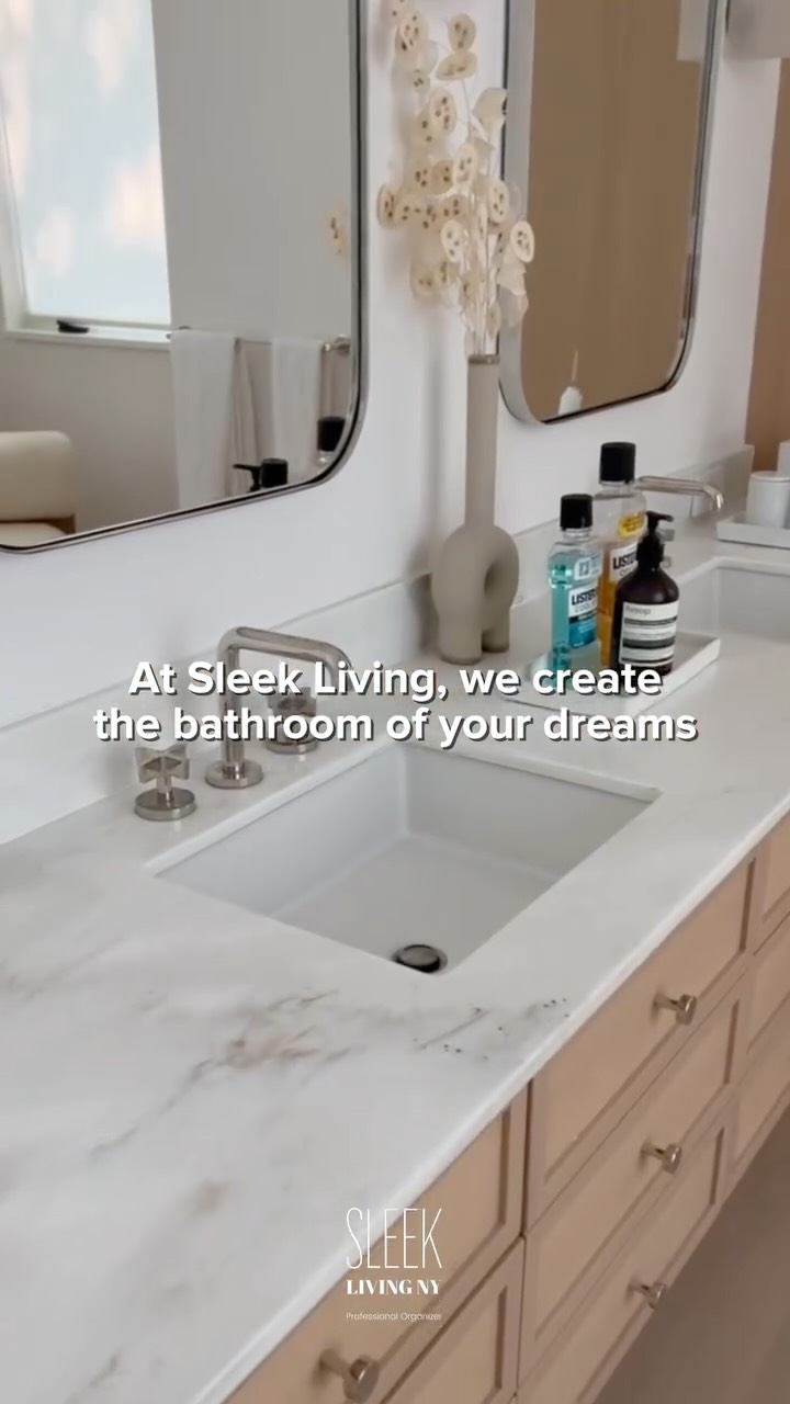 Our mission is to create beautiful, organized spaces for your home. Your bathroom will never look better! 🚿💦✨ Let us help you achieve your home goals. 🏠💕