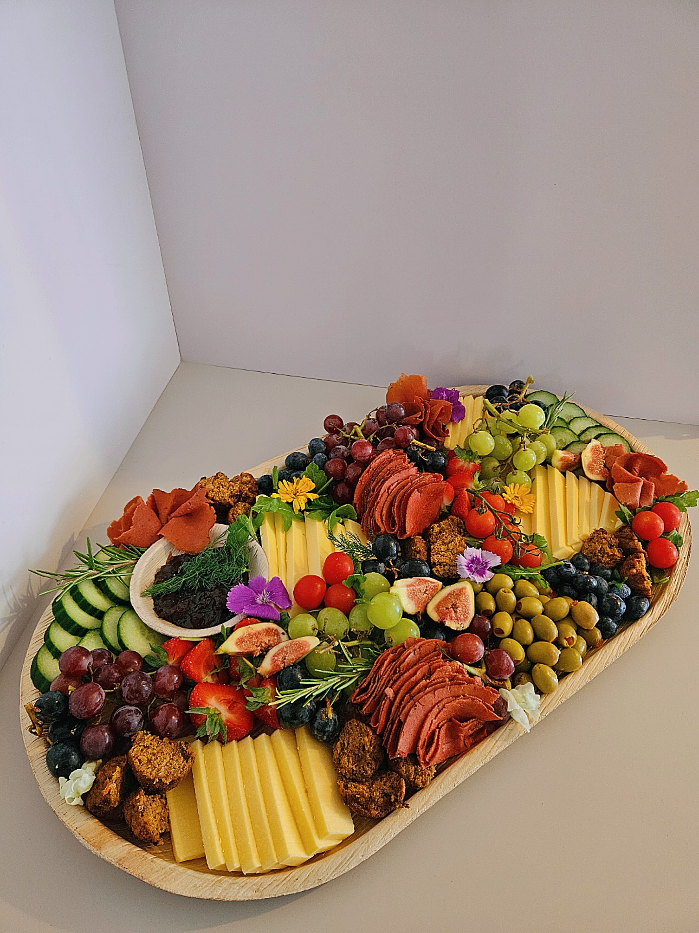 Vegan Platter 🌱
DISCONTINUED?
We’ve updated our service menu by replacing the 22-inch charcuterie platters with our 12-inch and 16-inch square platters for a more unified offering.
This remains our most popular service from last year, with several bookings still to come.
🧀