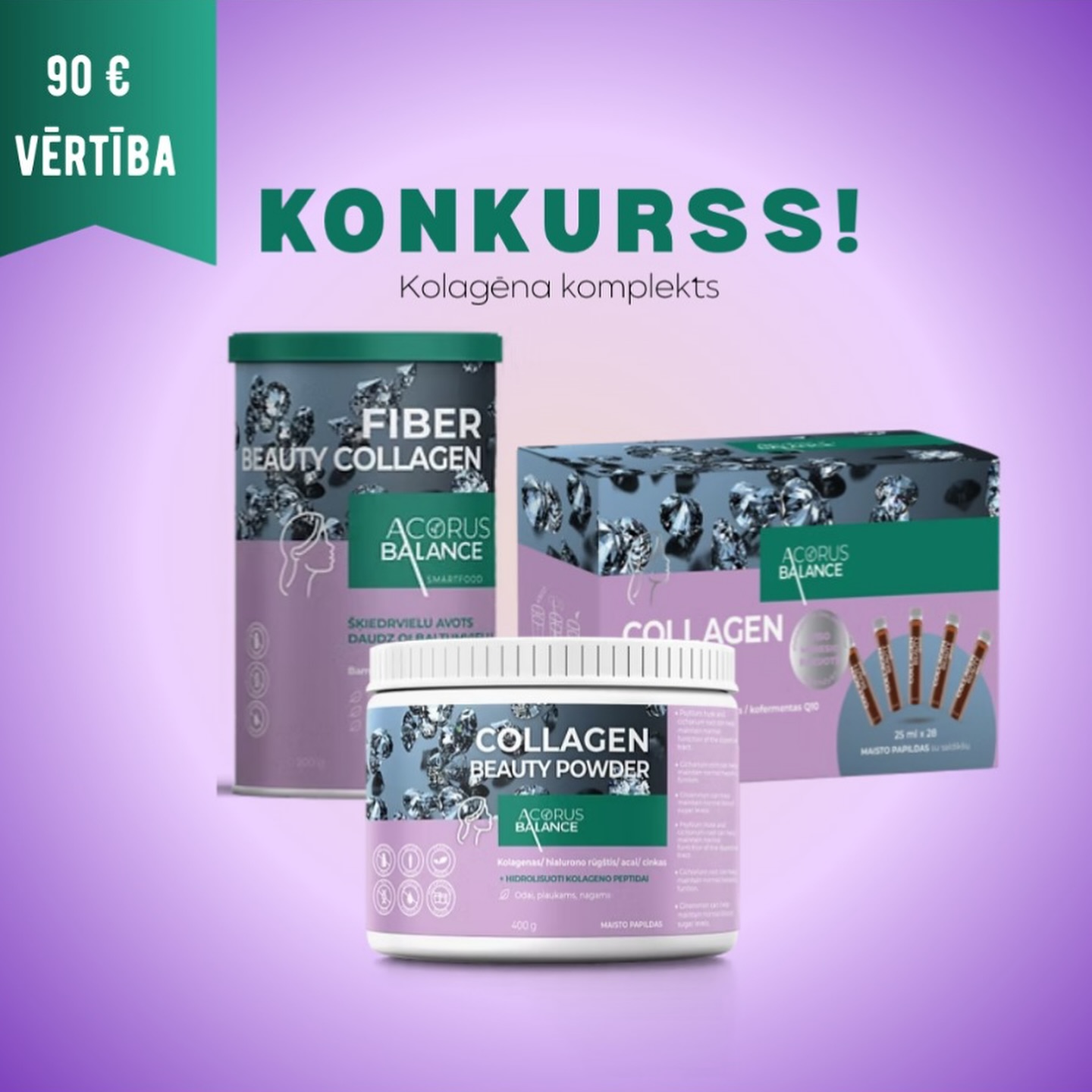 ✨ KONKURSS - 3 UZVARĒTĀJI ✨
Sen nav bijis tik jaudīgs pārsteigums! 💥
Tev ir iespēja laimēt pavisam jaunu Acorus Balance kolagēna komplektu - 90€ vērtībā 🎁
Kolagēns – ādas elastībai, mirdzumam, matu un nagu stiprumam, kā arī locītavu veselībai. Un tagad tas var kļūt par Tavu!
👉 Kā piedalīties:
1. Seko mūsu lapai @acorusbalance
2. Nospied ❤️ “Patīk” šim ierakstam
3. Atzīmē komentāros 2 draugus, kuri arī priecātos par šo komplektu
4. Padalies ar šo ierakstu savos storijos un atzīmē mūs @acorusbalance
⏳ Konkurss notiek līdz 15.09.2025
🏆 3 uzvarētājus paziņosim storijos!
✨ Neaizmirsti – veselība un skaistums sākas ar Tevi. Varbūt tieši Tu būsi mūsu laimīgais uzvarētājs! ✨
