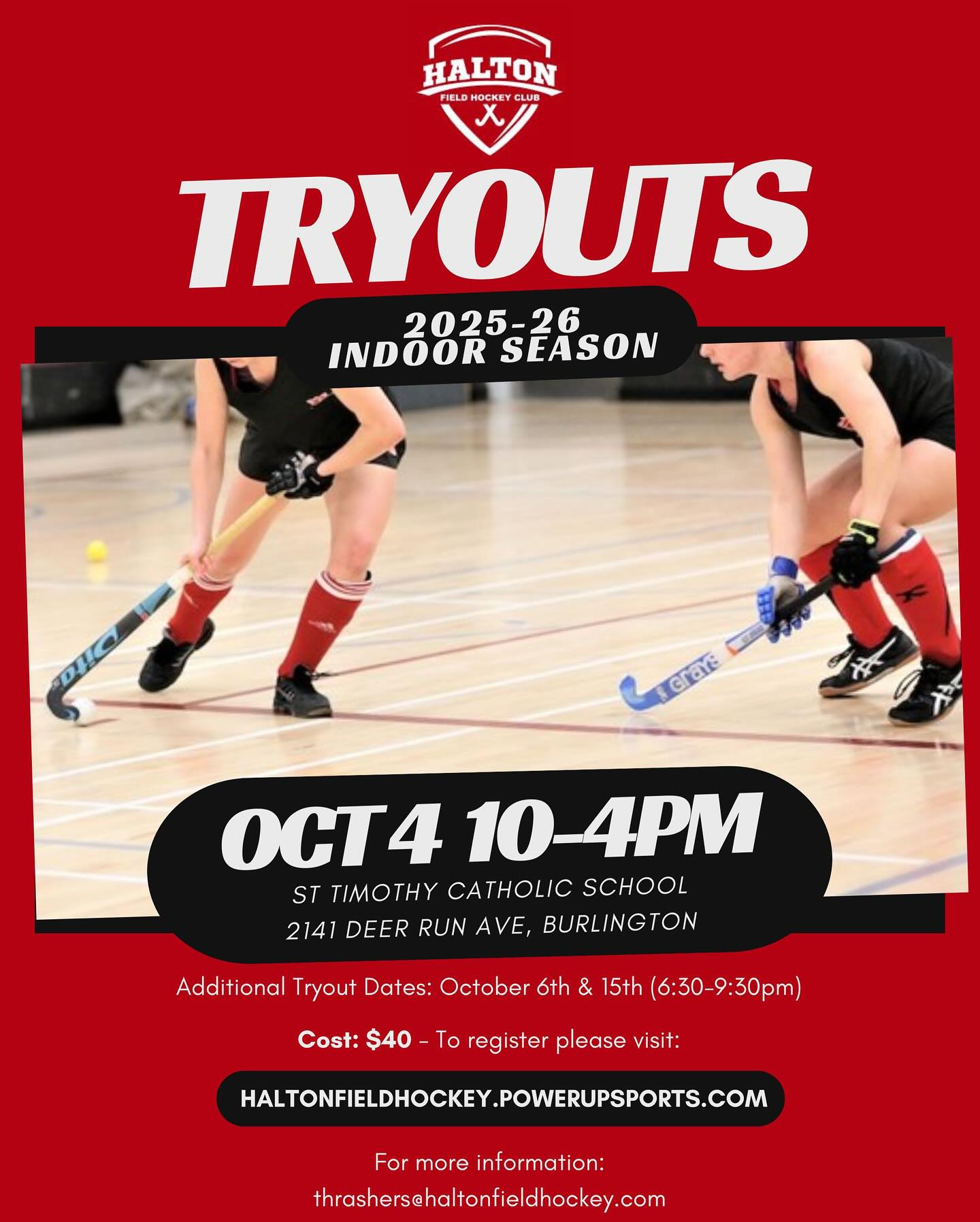 THRASHERS TRYOUTS ARE COMING! This is your chance to try out for our competitive @haltonthrashers indoor team starting October 4th
Register at haltonfieldhockey.powerupsports.com
#haltonthrashers #fieldhockey #fieldhockeyontario #competitive #indoorfieldhockey