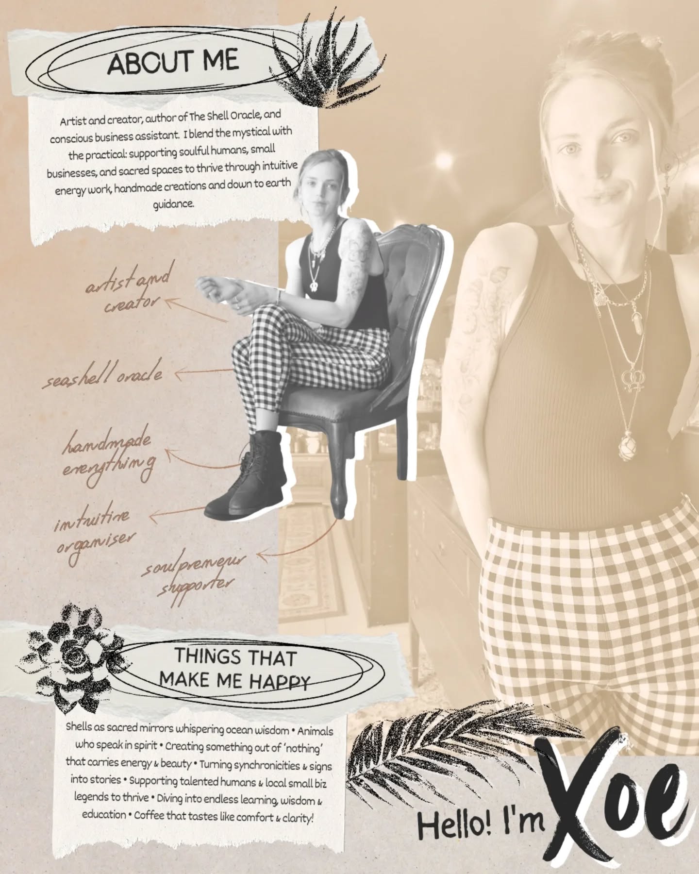 ✨ Hello lovely souls, I’m Xoe. This post is for all my new and recent followers & friends, welcome to my little corner of the earth. I’m an artist, creator and the author of The Shell Oracle. I’m also the proud ball of energy and occasional whirlwind 🌪️ behind Xenia on Earth my home for all things mystical, creative and (at least somewhat) practical.
Did you know? 🕵🏻♀️
The name Z O E comes from the Greek word for L I F E symbolising vitality, spirit and the spark of being fully alive.
The name X E N I A comes from an ancient Greek word meaning sacred hospitality, generosity and the honouring of connection between guest and host.
Through years of creating something from nothing by reusing, repurposing and weaving beauty from the resources the earth provides @xeniaonearth was born, and with it came X O E in all her glory = Xenia On Earth.
Together, these names speak to the essence of my work ✨ breathing life into art and energy while holding space with generosity and care. To me, Xenia also symbolises community, reciprocity and the kind of unconditionally loving welcome I hope you feel whenever you step into my world.
This little snapshot is a glimpse into me: the things that make my heart beat faster, the passions that keep me curious and the threads that run through everything I do. From whispering with seashells, flicking through oracle cards, creating art that carries energy and finding meaning in signs and synchronicities… all the way to supporting small biz legends, diving into endless learning and sipping coffee that tastes like comfort and clarity ☕✨
If you’re new here… welcome friend 🤍 Here I share a mix of:
☀️ Shell symbolism, oceanic wisdom & oracle readings
☀️ Energy healing & sensory safe sessions for people, pets & places
☀️ Ritual art, handmade décor & dot-magic pet portraits
☀️ Soulful business support for talented local humans
☀️ Personal reflections, symbols, synchronicities & creative musings
I’m so grateful you’ve found your way here. My inbox is always open, whether you’ve got a question about shells, a creative commission, or an idea for collective collaboration of any kind, I’d love to hear from you.
Thank you for supporting, XOE