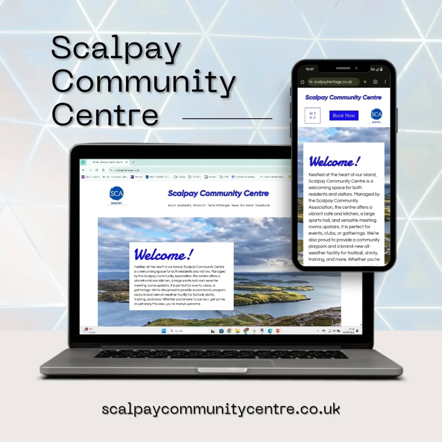 🚀 New Website Launch!🚀
I'm always happy to work with the Hearachs & the latest project I took on was creating a brand-new website for Scalpay Community Centre ✨
The site has been built with the community in mind - clean, modern, and fully responsive 📱💻 so it looks great on any device. Visitors can now:
✅ Check out events and activities
✅ Learn more about the centre’s facilities
✅ Stay up to date with the latest news
Wishing them all the luck with their future renovation projects 👍🏼