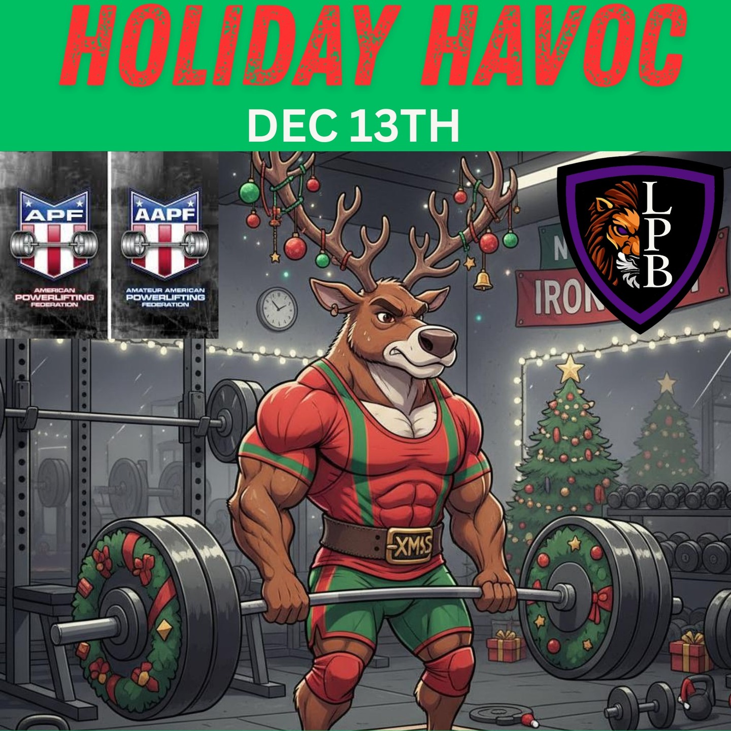 It’s that thrilling time of year again—HOLIDAY HAVOC is just around the corner! Last year, we smashed records, and I have no doubt we’re going to blow those numbers out of the water this time! Let’s show Santa what we’re made of and prove we deserve all the protein and lifting belts on our wish lists this year. Get ready to bring the heat!
#lionspridebarbell #apf #aapf #holidayhavoc #powerlifting #utahpowerlifting #utah
https://www.lionspridebarbell.com/holidayhavoc