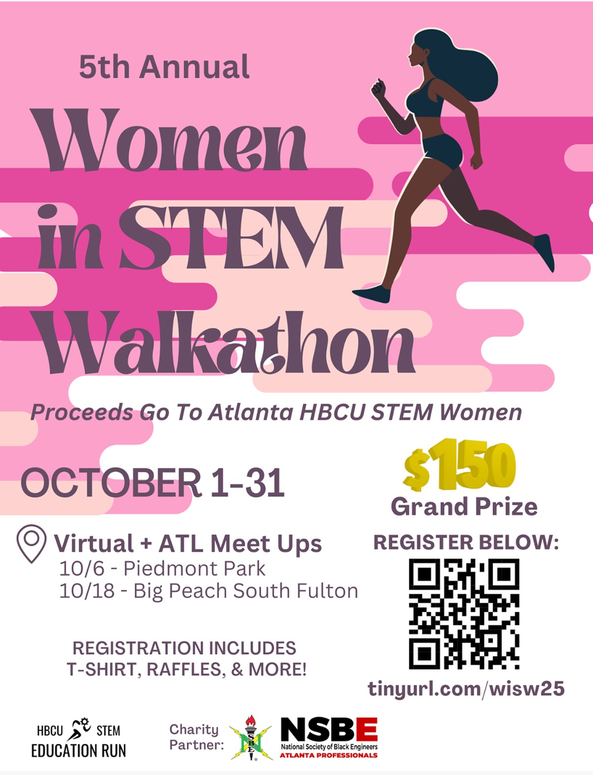 ✨ SHELOVESSTEM x HBCUSTEMER (@hbcustemer) ✨
💜💚🩷💛
We’re excited to announce our partnership to support the 5th Annual Women in STEM Walkathon! 👟
Together, we’re raising funds to empower the next generation of women innovators, leaders, and change-makers in STEM. 🌍⚙️🔬
Every step counts and your support helps create opportunities, scholarships, and impactful programs for HBCU women in Atlanta pursuing STEM.
💜 Join us. Walk with us. Give with us.
📅 October 1-31 (virtual)
📍October 16th @piedmontpark
📍October 18th @bigpeach_southfulton w/ @notjustoctober
Registration Includes:
✔️Long-sleeve T-Shirt
✔️Weekly Raffles and giveaways
✔️ $150 grand prize
And Much More 🤗
Hit the link in our bio to register or at tinyurl.com/wisw25! Don’t forget to use promo code “SLS25” for 25% off!!! See you at the starting line 🏃🏽♂️🏃🏽♀️🏃
#SheLovesSTEM #HBCUSTEMER #SupportingWomeninSTEM #WomenInSTEM #STEMWalkathon #GirlsInSTEM #stempower