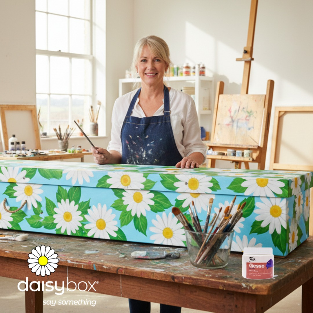 ✨ Grief is heavy, but creating can be healing. Decorating a Daisybox® cardboard casket turns sorrow into expression — every brushstroke, memory and message helping hearts let go. ❤️ 🌼
Available from next-gen funeral arrangers everywhere.
#artistsofaustralia #artistsaustralia #usaartist #creativeart #montmarteart #dying #celebratelifeeveryday #liveauthentic #funeralplanning