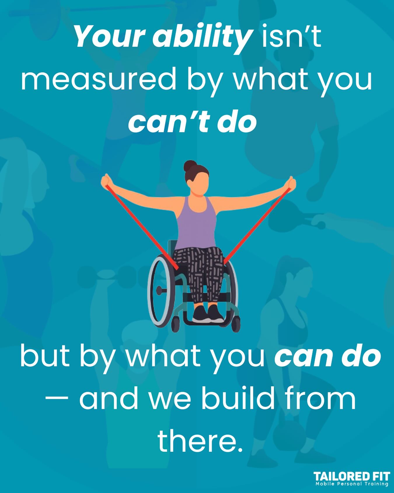 We all have different levels, limitations and abilities.
What matters is finding your “can” — and building from there.
Step by step. Rep by rep. Win by win.
Because progress looks different for everyone… but it’s possible for everyone.
#AllAbilities #NoLimits #ProgressNotPerfection #TailoredFit #StrongerTogether #FitForLife #KeepMovingForward