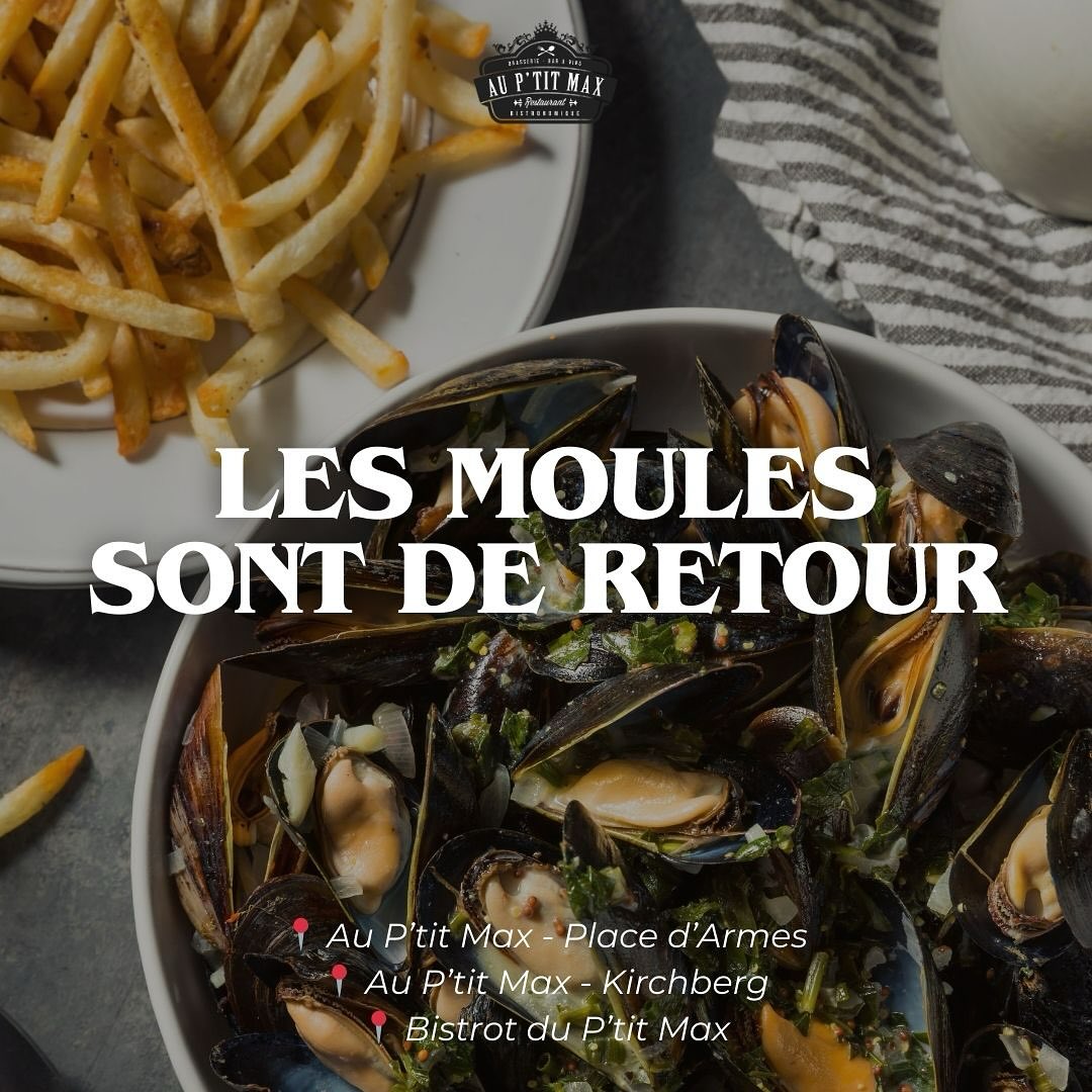 ✨ 𝐁𝐨𝐧𝐧𝐞 𝐧𝐨𝐮𝐯𝐞𝐥𝐥𝐞 𝐩𝐨𝐮𝐫 𝐥𝐞𝐬 𝐠𝐨𝐮𝐫𝐦𝐚𝐧𝐝𝐬 !
À partir de mardi prochain, les 𝙢𝙤𝙪𝙡𝙚𝙨 𝙛𝙤𝙣𝙩 𝙡𝙚𝙪𝙧 𝙜𝙧𝙖𝙣𝙙 𝙧𝙚𝙩𝙤𝙪𝙧 dans vos restaurants 𝘈𝘶 𝘗’𝘵𝘪𝘵 𝘔𝘢𝘹 🤩
📍 Où les déguster ?
- Au P’tit Max – Place d’Armes
- Au P’tit Max – Kirchberg
- Au Bistrot du P’tit Max
👉 Préparez vos papilles, nos équipes vous attendent pour savourer nos délicieuses moules cuisinées avec passion !
#Moules #AuPtitMax #LuxembourgFood #FoodLovers #luxembourgrestaurants