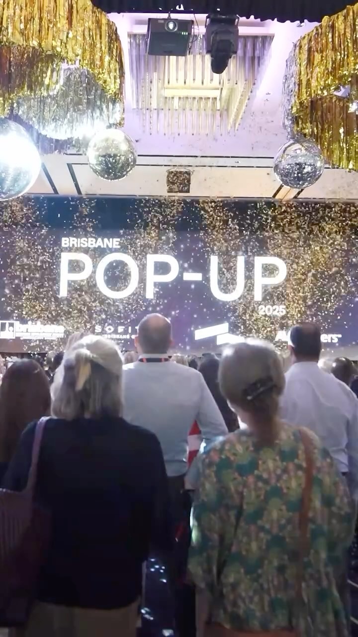 All that Glitters is Gold (and Silver) 💛🎊🩶
AOV were engaged by BEDA to deliver theming and decor for their annual PopUp! Event at the Sofitel in Brisbane last week.
Working from the brand’s “Spark Bold Futures” brief, we created a custom gold/solver streamer photo wall, giant inflatable balls forming stage set and photo op clusters, a shimmering DJ surround and sparkling ceiling features to bring a bang to the ballroom.
We also collaborated with the team to create a bespoke branded registration desk and giant lightbox backing.
It was a pleasure to be on site to meet SEQ Event Organisers and vendors alike, so thanks to BEDA for putting on a wonderful event!