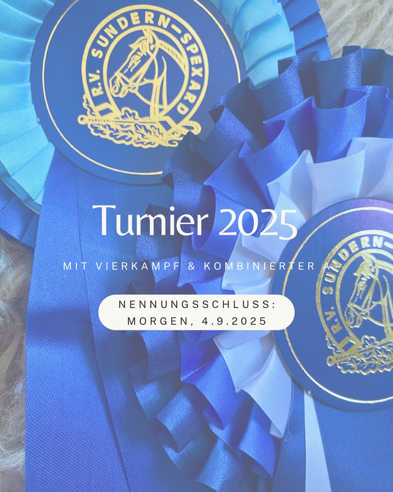 Morgen (4.9.2025) ist Nennungsschluss für unser Turnier und den Vierkampf 🚨