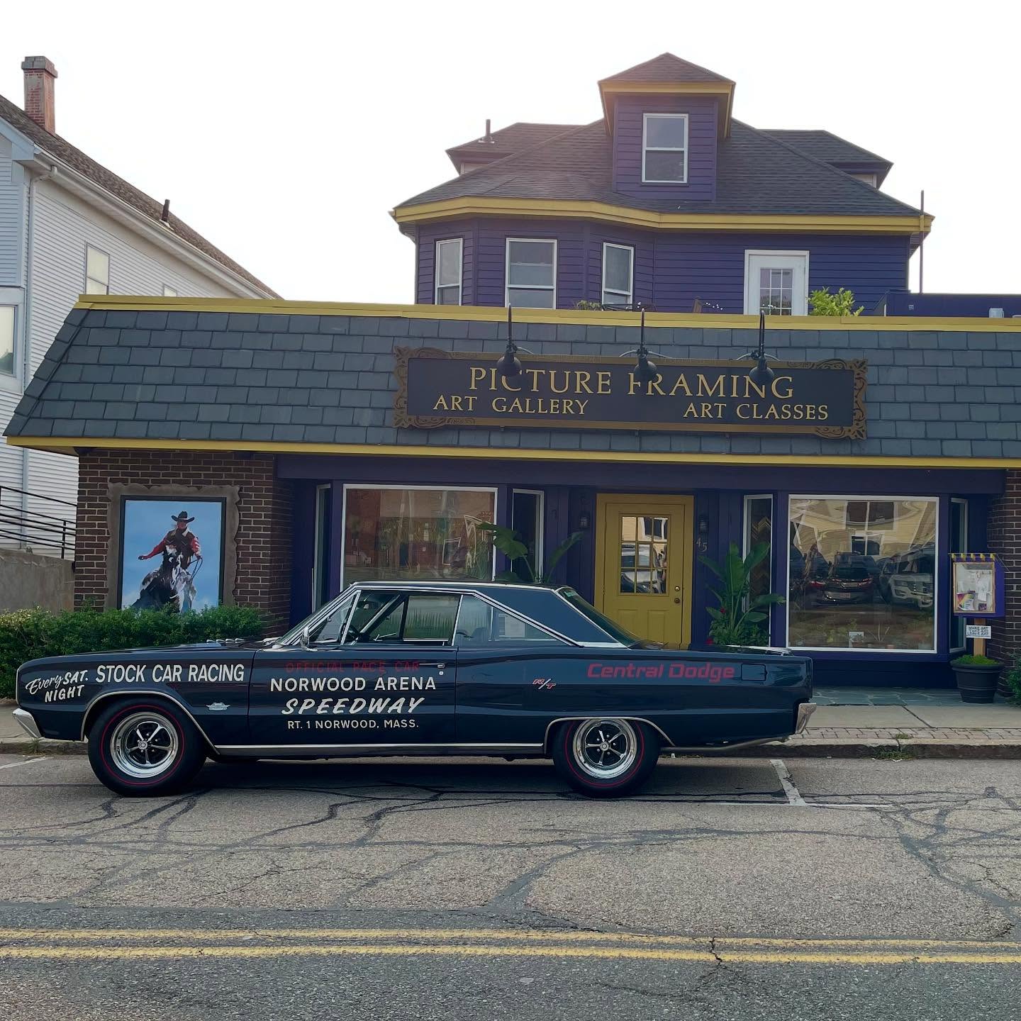 Loved seeing this pacer car this morning! If you haven’t seen Norwood Arena: The Movie, you should! It’s a bit of Norwood history not to be missed. And if you’re available and in the neighborhood consider attending the premier of Norwood The Movie TONIGHT at @norwoodtheatre Two great movies made by @10thdistrictstudios #pacercar #customartframing #norwoodma #localmovie #10thdistrictstudios #norwoodhistory