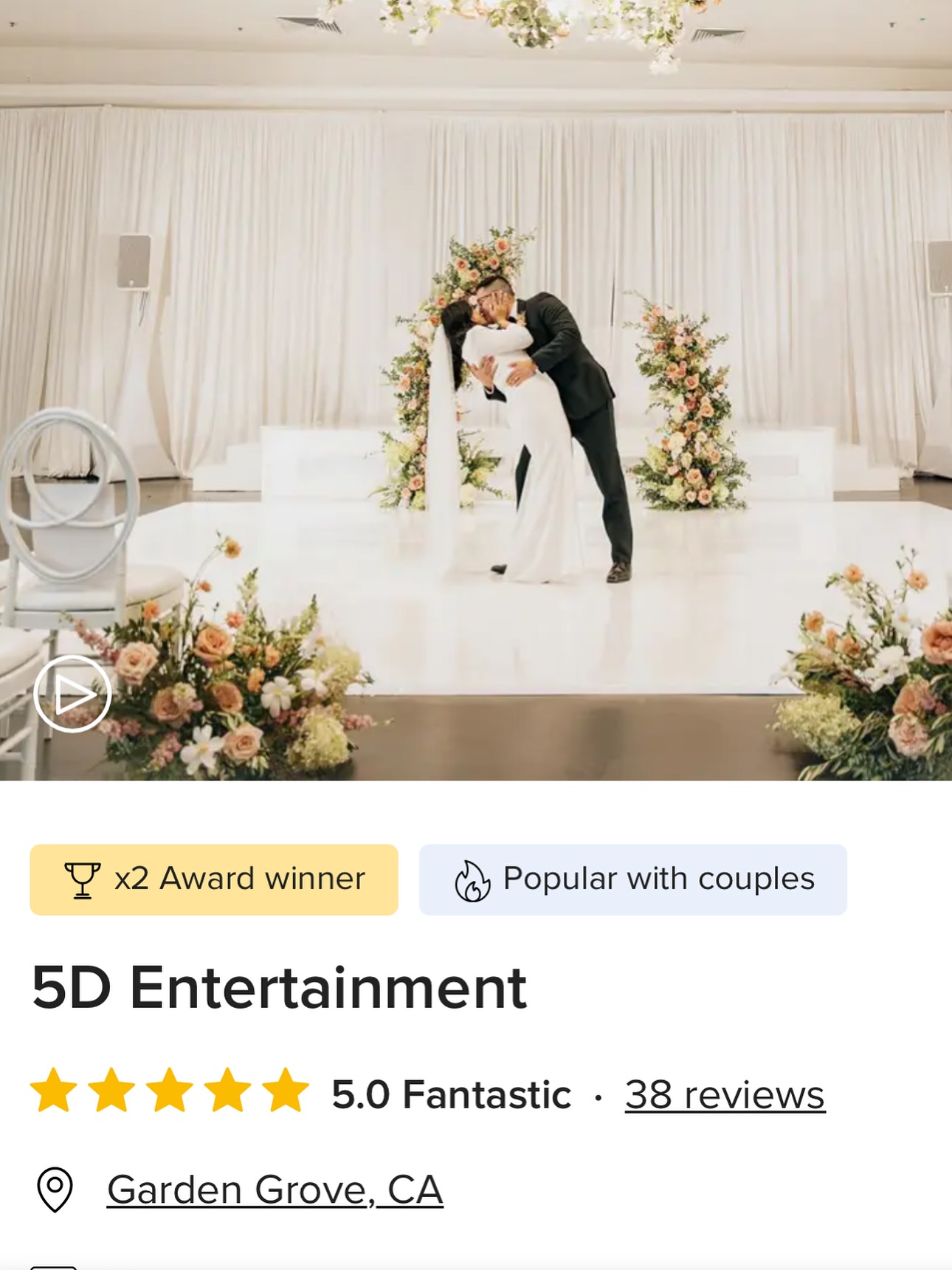 🚀⭐️🚀🙌 Couldn’t be more proud to announce we’ve hit 125+ 5.0 Reviews in total. A huge thank you to all of our amazing couples for trusting us with your most important day. Every review means the world and reminds us why we do what we do.
Equally, thank you to our incredible @5dentertainmentofficial team: DJs, MCs, Media, Techs, and everyone behind the scenes, for working tirelessly on both the small details along with the big moments that make each wedding unforgettable.
Truly grateful for the couples, families, and industry peers who continue to trust @5dentertainmentofficial to bring their events to life. Your support means everything, thank you.
Here’s to 125+ stories told through music, memories, and packed dance floors… and so many more to come 🥂🎶