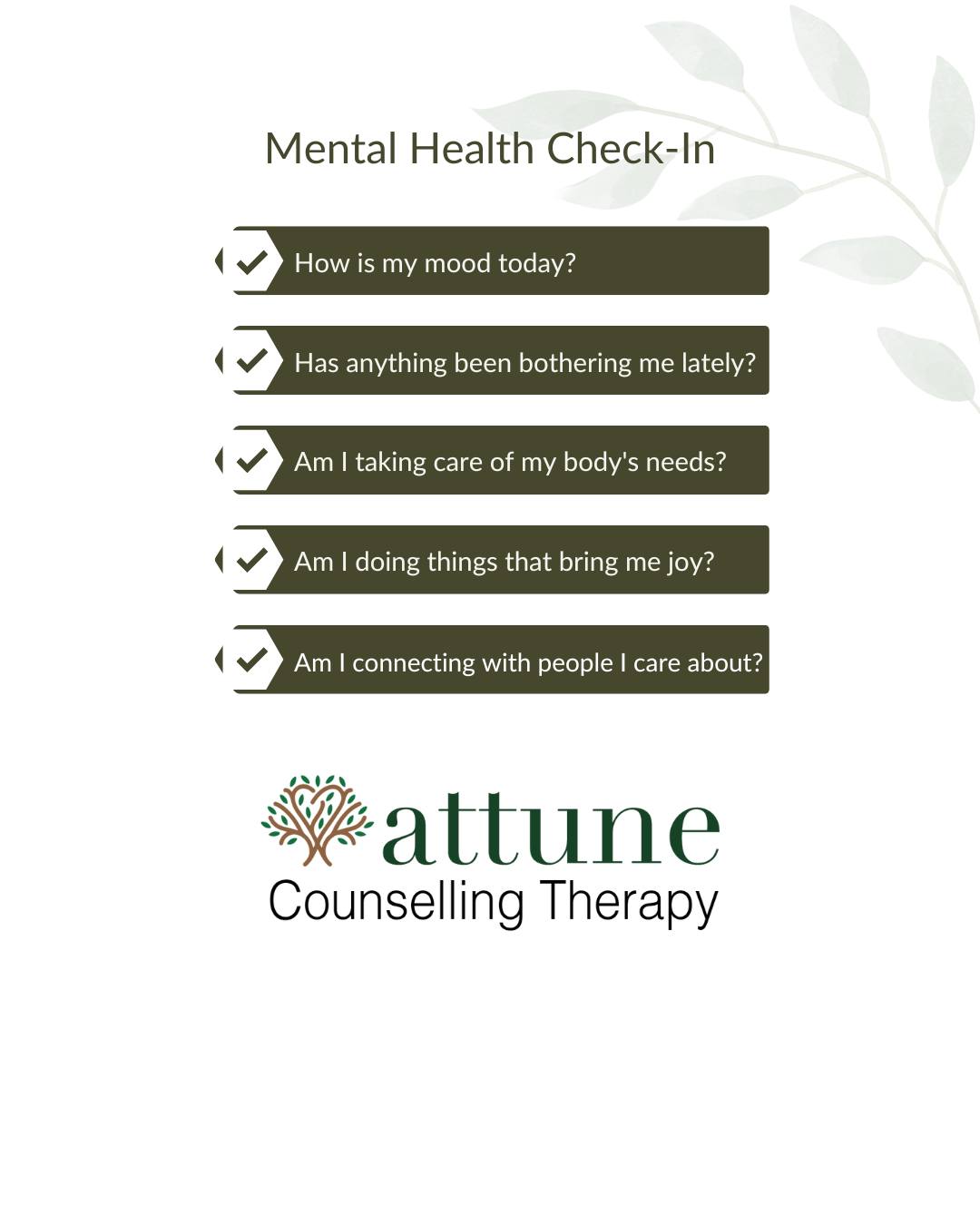 Mental health check-ins are super important for our overall well-being! Just like getting regular check-ups for our bodies, taking time to reflect on our emotions and stressors helps us stay resilient and positive. It's totally okay to not be okay. Seeking support is a strength, not a weakness. Let's prioritize our mental health every day!