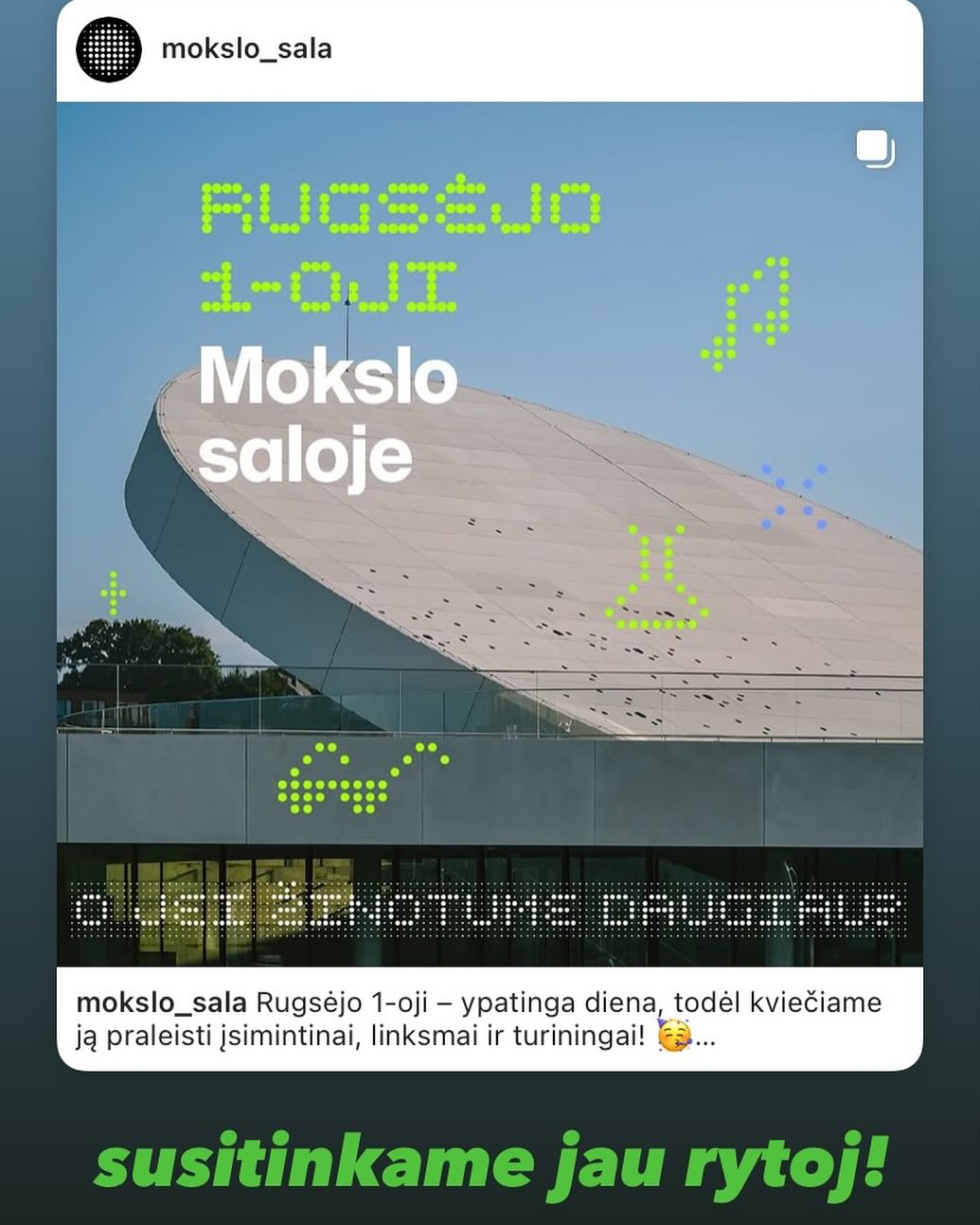 @studio101.lt @lizdas.sound.institute @mokslo_sala
susitinkame rytoj 09-01 !
#mokslosala #rugsejo1 #kaunas #videostudija #fotostudija #renginiaikaune