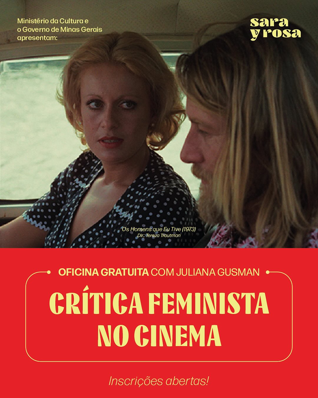 🎬✨ OFICINA GRATUITA: CRÍTICA COMO CURADORIA, CURADORIA COMO CRÍTICA: GESTOS FEMINISTAS
com o coletivo Sara y Rosa
📍Cine Santa Tereza
📅 17 e 18 de setembro
🕓 das 16h às 19h
🎟️ Atividade gratuita com emissão de certificado!
Vamos construir, juntas, juntes e juntos, outras formas de olhar, escrever e pensar o cinema?
Nesta oficina, propomos um espaço de escuta, partilha e experimentação coletiva da crítica como ferramenta política, sensível e criativa. A partir de filmes dirigidos por mulheres na Iberoamérica, vamos discutir os atravessamentos de gênero, raça, território, desejo e linguagem que moldam nossas formas de ver e escrever.
🌹 Aberta a todas as pessoas interessadas em crítica cinematográfica, com ou sem experiência prévia — especialmente aquelas que desejam descentralizar os olhares e escrever a partir das próprias experiências.
📌 Vagas limitadas.
📝 Inscrições abertas no link da bio!
#CriticaFeminista #CinemaFeitoPorMulheres #SaraYRosa #OficinaDeCinema #FeminismoIberoamericano #EscreverÉUmAtoPolítico #CineFeminista #CinemaComoResistência #MISBH #CriticaAfetiva