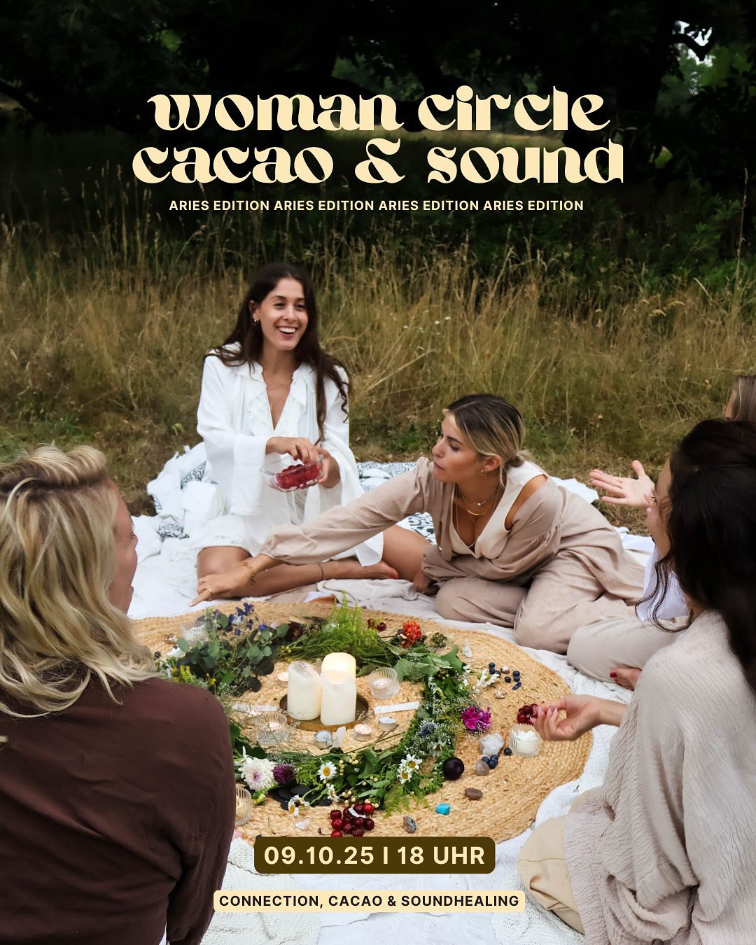 🔥 FULL MOON IN ARIES 🔥
09.10. · 18:00 – 19:00 · COA ME Stuttgart
ABGESAGT
Der Widder-Vollmond bringt Feuer, Klarheit & Mut – und lädt dich ein, Grenzen zu sprengen, Altes loszulassen und dein inneres Feuer zu spüren.
✨ Dich erwartet:
– Herzöffnender Kakao
– Journaling & Burning Ritual
– Sanfte Yin Bewegungen
– Sound Healing mit Crystal Bowls
Ein Abend, um dich mit deiner wilden Lebenskraft zu verbinden und mutig ins Neue zu treten.
💫 Investition: 55 €
📍 COA ME, Stuttgart
Rise with the Moon. Burn bright. Be free.
Link in Bio :)
Photo by @joselynmorales.fotografie