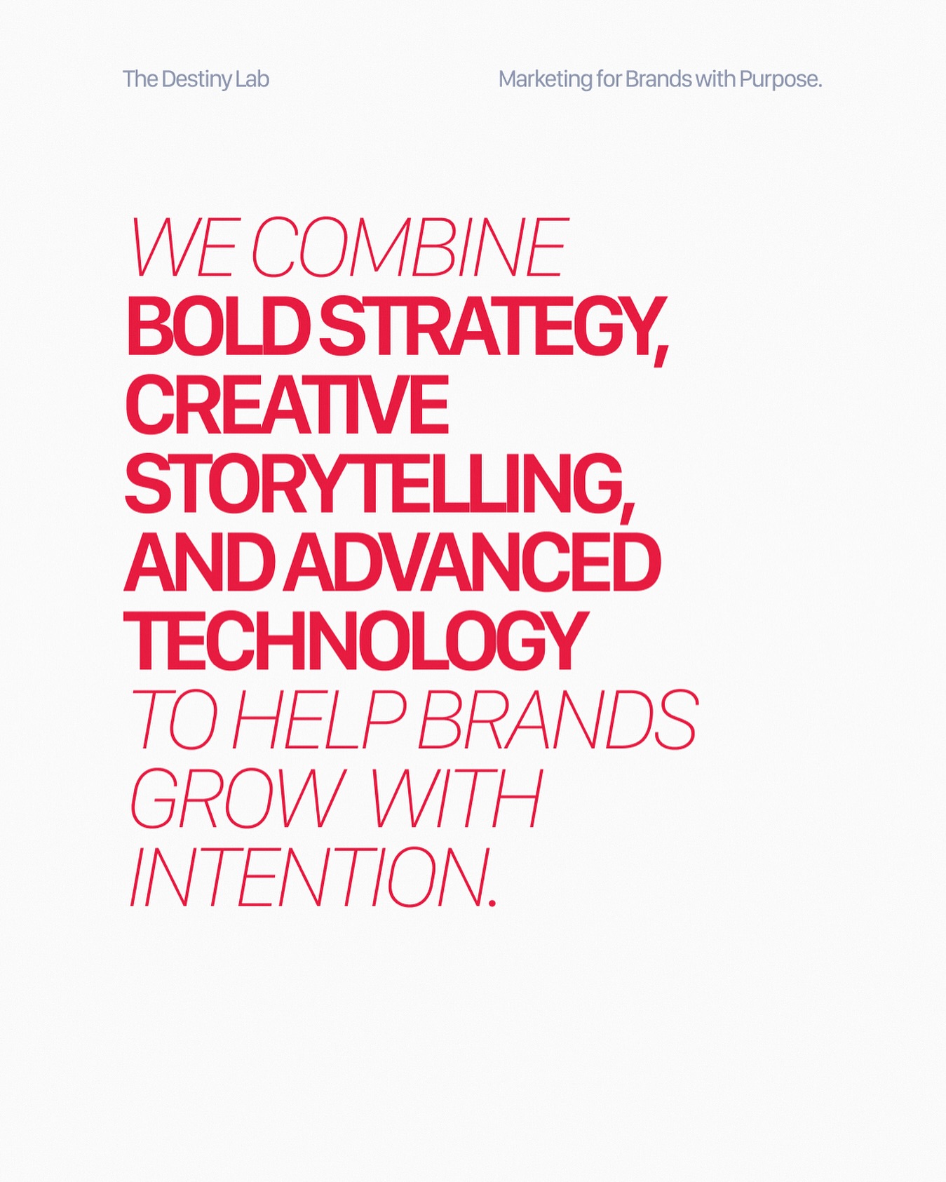 For the bold. For the mission-led.
We do marketing for change-makers.🔥
This is how strategy, storytelling, and technology move missions forward → www.thedestinylab.co
#socialmediamarketing #marketing #sandiegomarketingagency #socialmediaagency