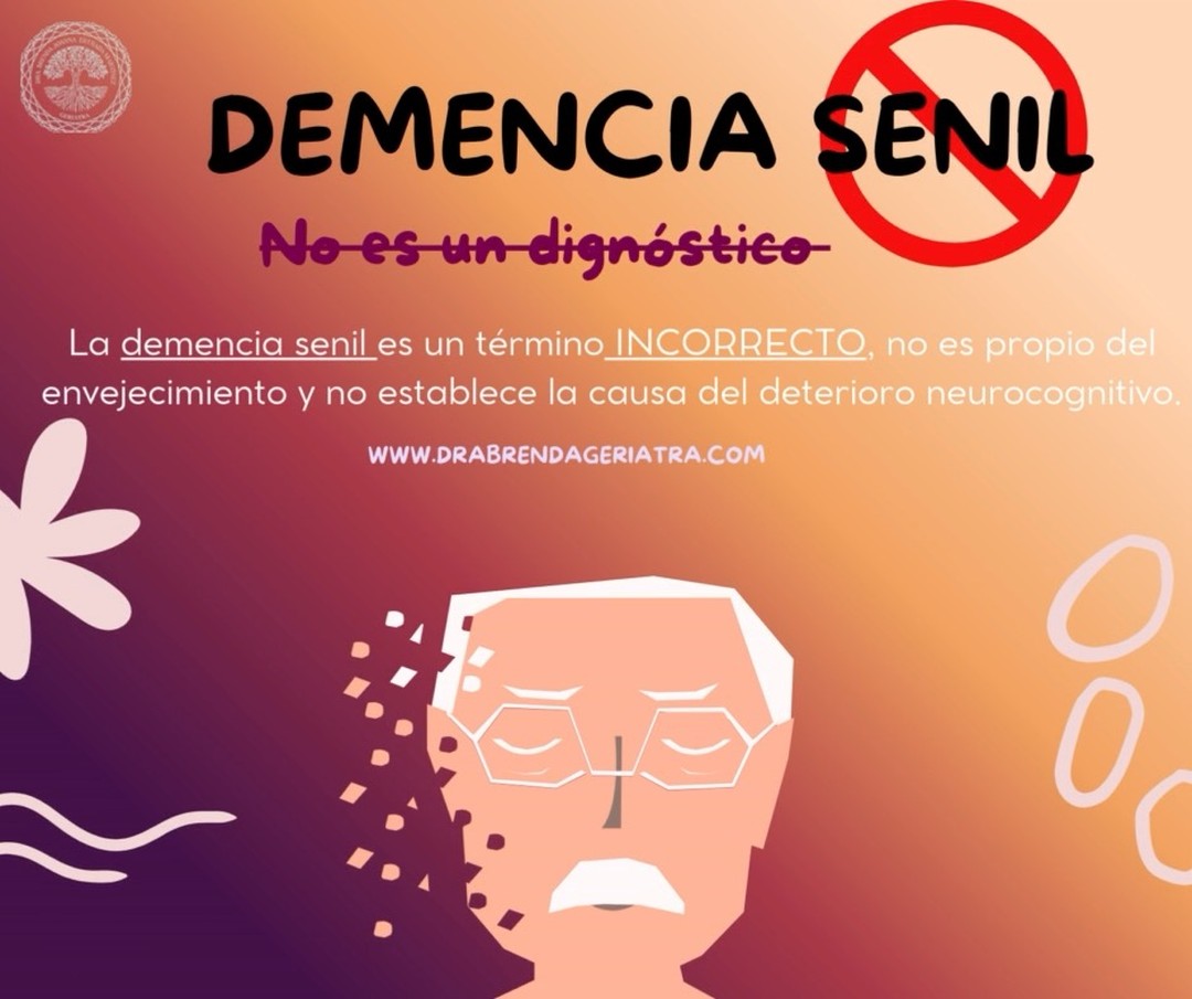 🧠 ¿A tu ser querido le diagnosticaron “demencia senil”?
👉 Esa etiqueta no existe.
❌ La demencia no aparece solo por envejecer.
Es un término general que agrupa distintas enfermedades que afectan la memoria, el pensamiento y la conducta.
🚫 ¿Por qué es incorrecto decir “demencia senil”?
No señala la causa real del deterioro cognitivo.
Da la falsa idea de que es algo “normal” en la edad avanzada.
Se usaba antes por desconocer los diferentes tipos de demencia.
💡 Conocer el tipo específico de demencia permite un diagnóstico más preciso, un tratamiento adecuado y el apoyo necesario para la persona y su familia.
__________________________________________________________________
👩⚕️ Dra. Brenda Joanna Estrada Martínez – Geriatra
📲 (656) 582 1954
💻 https://www.drabrendageriatra.com
📍Av. Plutarco Elías Calles #1148, fracc la raza, Cd juárez, Chihuahua