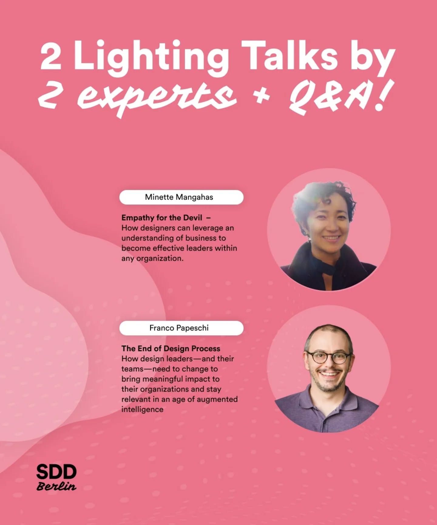 🚀 The Future of Service Design Leadership is coming to @sddberlin
This September, we dive deep into what it means to lead in Service Design today — from business savvy to augmented intelligence, and how leaders and teams can evolve to stay impactful.
Expect two inspiring lightning talks:
🎤 “Empathy for the Devil” by Minette Mangahas, Co-Founder & Design Principal, KiezGarden Group
🎤 “The End of Design Process” by Franco Papeschi, UX Director, Vistaprint
💬 After the talks, the stage is yours! Join the open Q&A to exchange perspectives on leadership and Service Design.
🥂 And of course — plenty of time for networking over drinks and snacks.
📍 Hosted at SAP Fioneer, Dircksenstraße 47, 10178 Berlin
🗓️ Date: 10.09.2025
🕡 Time: 6:30pm CET
Seats are limited, so save your spot and be part of the conversation shaping the future of Service Design leadership.
🔗 Register with the link in the Bio!
#SDDBerlin #ServiceDesignDrinks #Leadership #DesignLeadership #ServiceDesign #Networking #Berlin