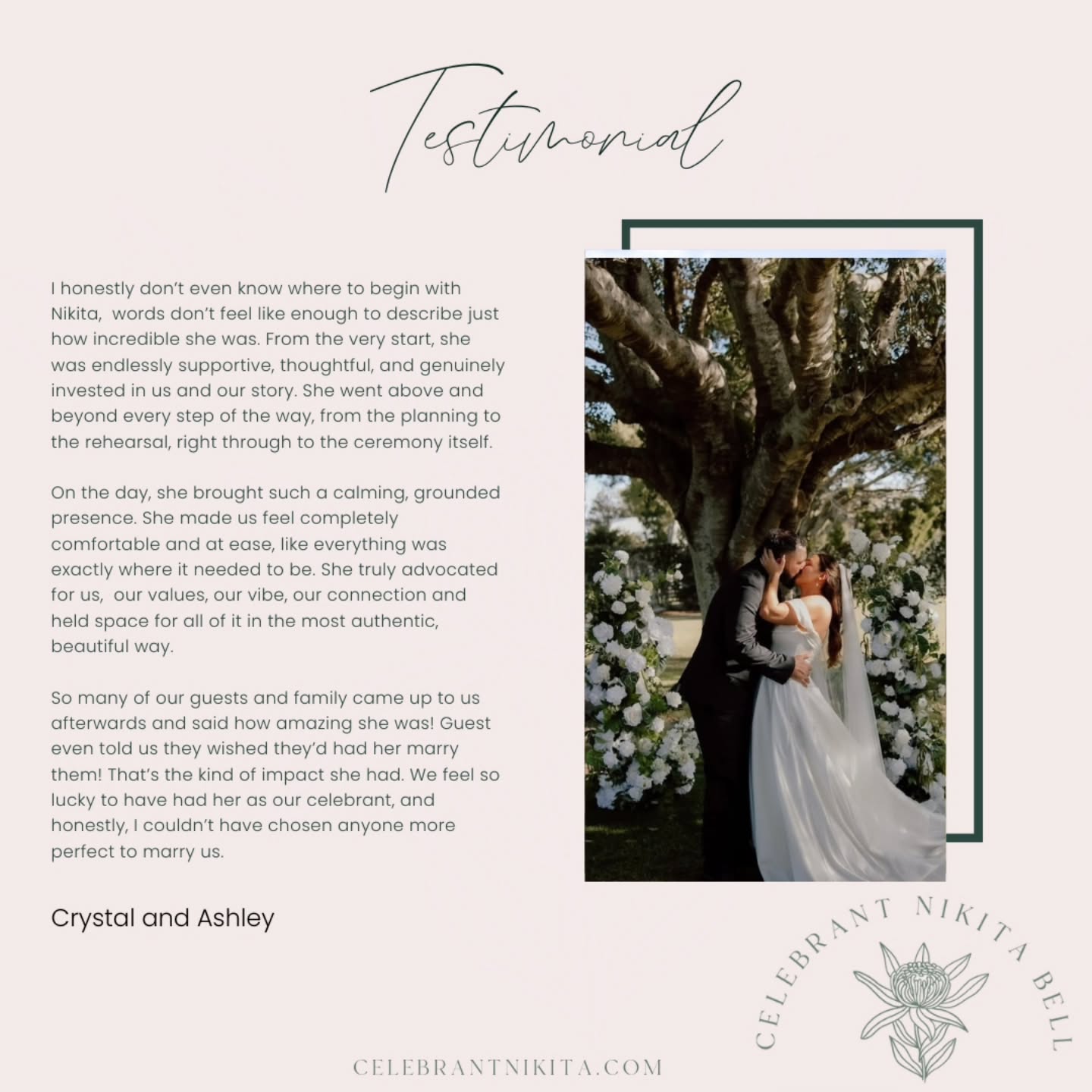 Working with these two was such a dream - and then I received this beautiful review 🥹💙 My heart is so full.