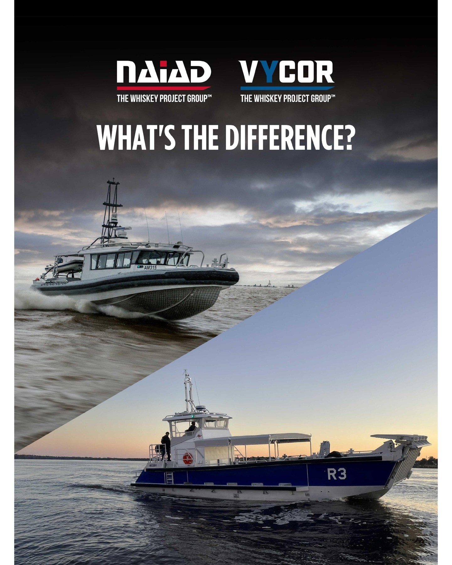 NAiAD vs. VYCOR: What's the difference? While both are built tough by The Whiskey Project Group, they serve very different missions.
NAiAD: High-performance, rough water specialised Rigid-Hulled Inflatable Boats (RHIBs) known for a superior ride and stability in all conditions, thanks to our proprietary foam collar system.
VYCOR: Rugged, all-aluminium utility craft, including high-speed landing craft and punts, built to endure the most rigorous commercial and government applications with high payload capacity and durability. Both are built for endurance, but they are purpose-built for their distinct environments. Which is right for your mission?
#NAiAD #VYCOR #TWPG #workboat #RHIB #boatbuilder #defenceboat #patrolboat #rescueboat