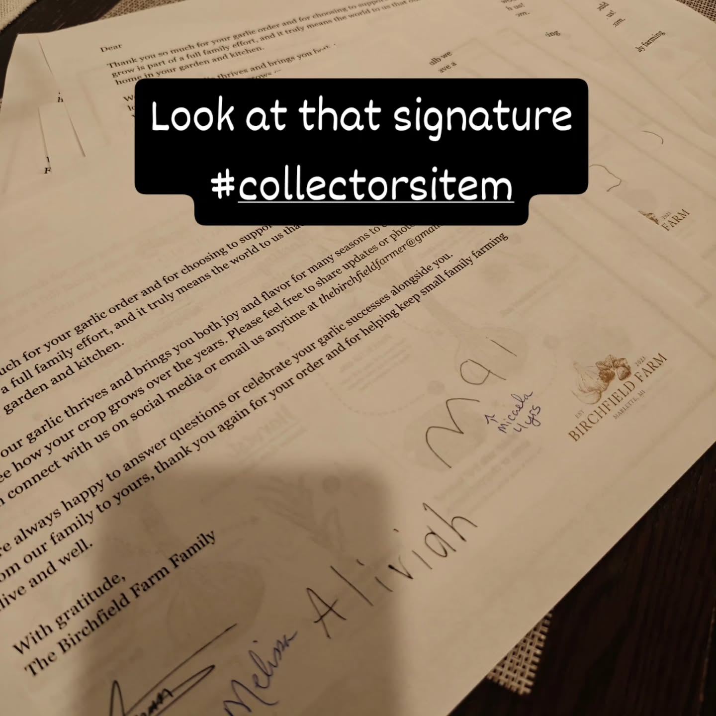 We are getting ready to send out orders with a personal note from the farmers...even the littlest farmer has added her "signature" to each of them...these are bound to be collectors items one day โค๏ธ๐๐ง