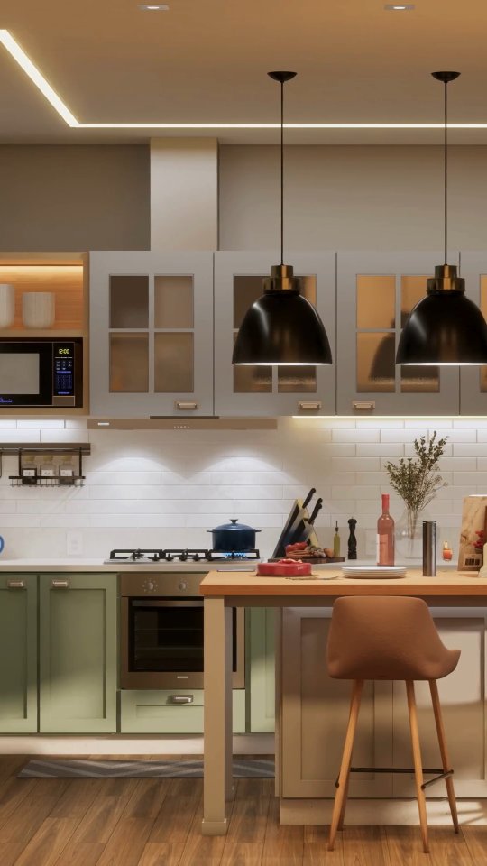 Uma atmosfera acolhedora para a cozinha, porque não basta funcionalidade: seu lar merece conforto e personalidade.