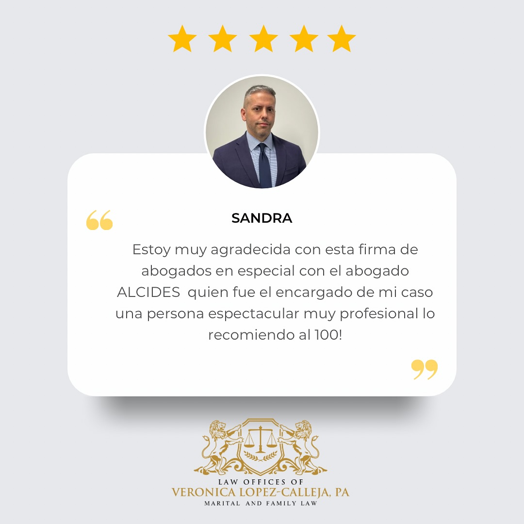 ✨ Another 5-star Google review! ✨
We are so grateful for our client’s kind words and for recognizing the dedication of our incredible Associate, Mr. Martinez. 💼⚖️ We are so proud of his hard work, compassion, and commitment to excellence truly make a difference in the lives of our clients.
At the Law Offices of Veronica Lopez-Calleja PA, every case is handled with care because we know family comes first. 💙
#FamilyLaw #ClientReview #LopezCallejaLaw #TeamLopezCalleja #ExcellenceInAdvocacy