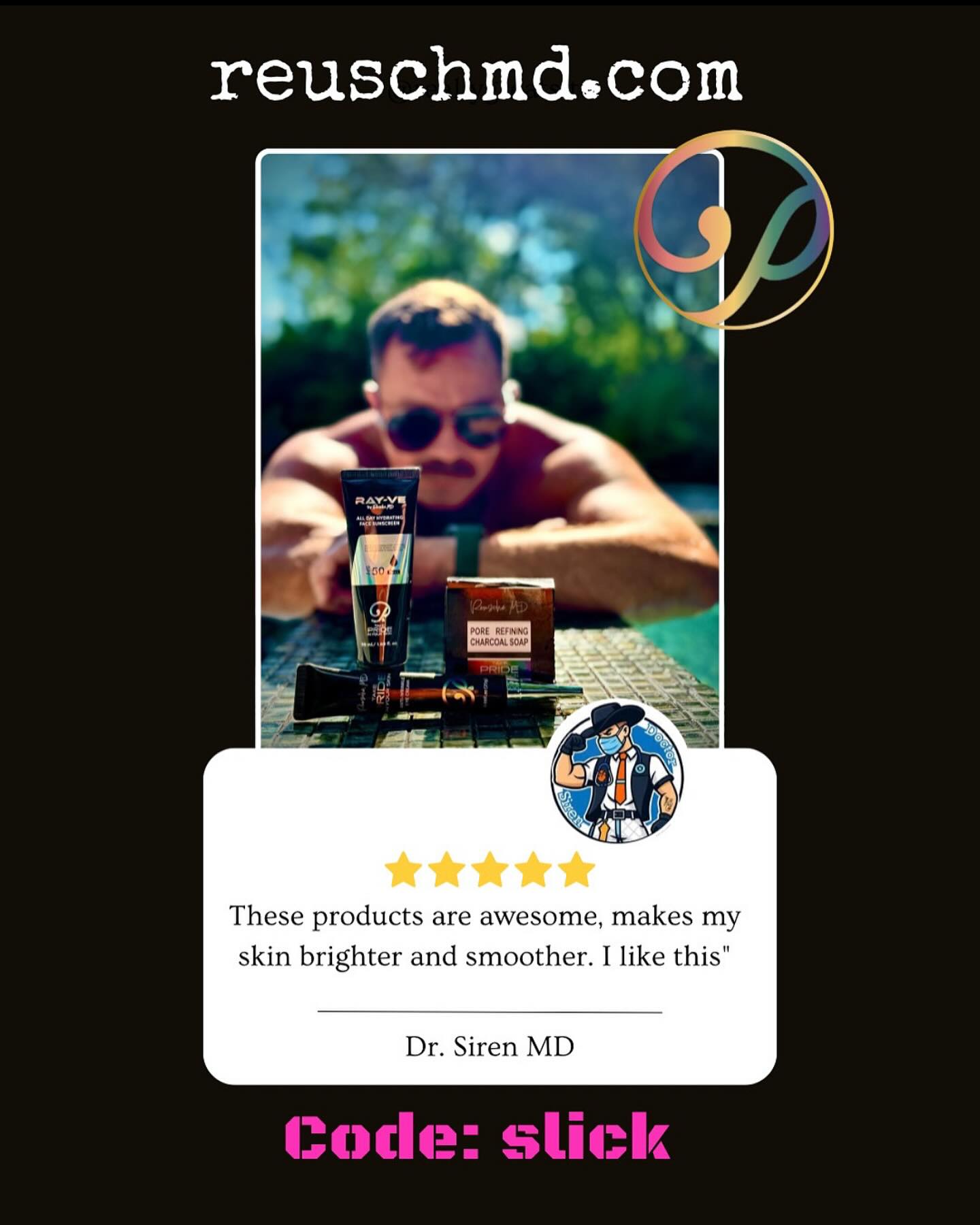 Our latest endorsement from Dr. S! He’s loving our products. Try out our new mineral stick sunscreen (roughly half the size of a deodorant stick) travels well and no worry if spilling liquid everywhere. Comparable products include SunBum stick which retails for $22. Ours is only $15! #SunScreen #PreventAging #Ageless #Beauty #ReuscheMD #SanDiego #KoreanSkinCare