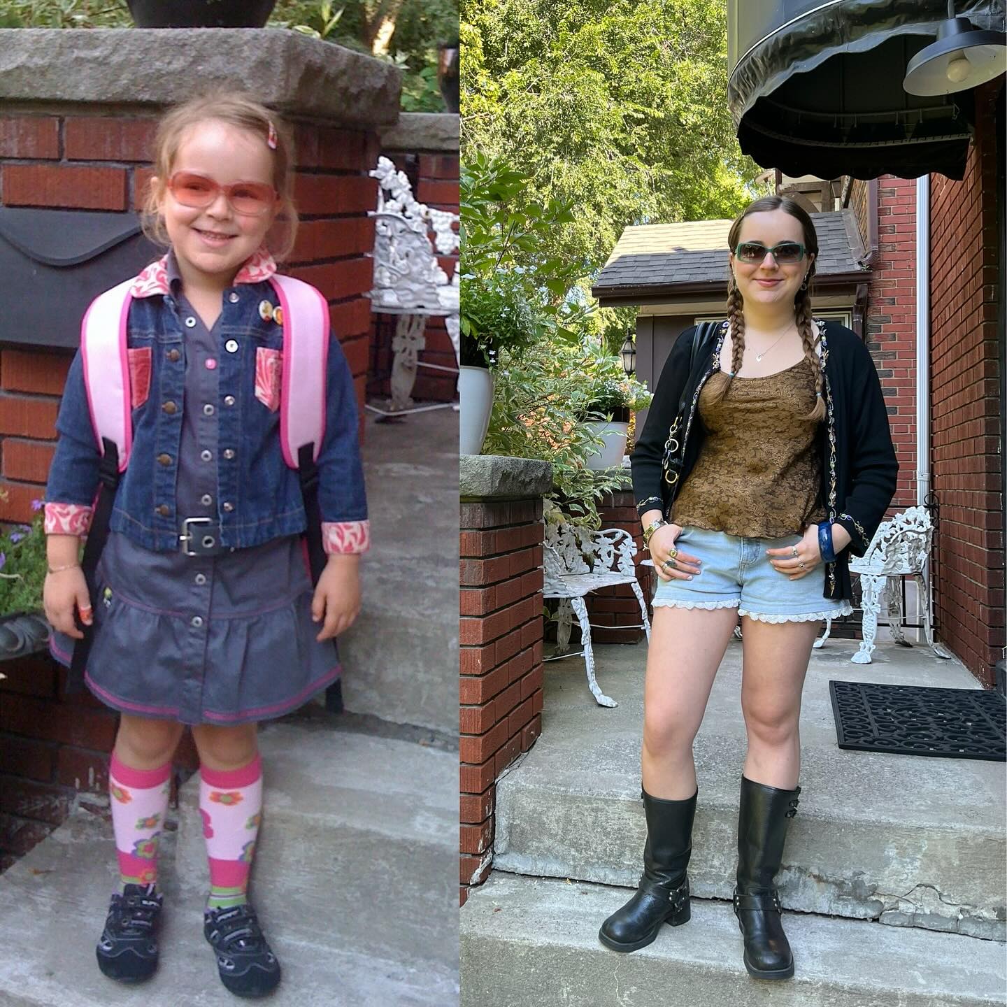 First day of kindergarten vs. first day of 4th year at university.