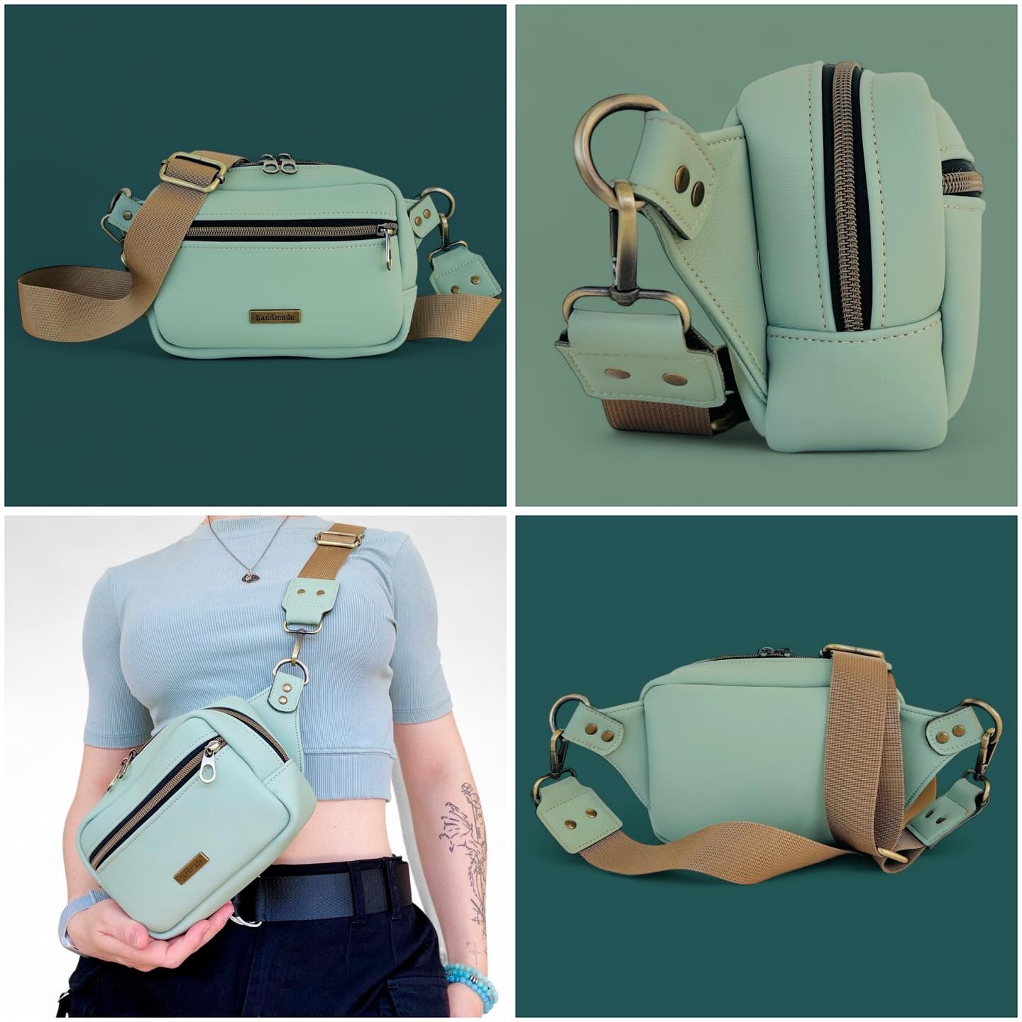 Jetzt neu auf manudesign.ch: die Bauch- und Umhängetasche SARA in der Farbe Peppermint😍🤩
🪡Material
-Aussenstoff: Kunstleder, Mint, verstärkt/steif in der Haptik
-Futter: Rucksacknylon, Crème
-Hardware: Metall, Bronze
-Reissverschlüsse: Kunststoff, metallisiert, Bronze/Schwarz
-Gurtband: Beige-Braun, 4 cm breit
Innenfach: Netzstoff/leicht elastisch, abgesteppt in der Mitte
📏Masse
Breite: ca. 21 cm
Höhe: 15 cm
Tiefe: 6 cm
#manudesign #handmade #smallbusiness #smallbusinessowner #smallbusinesssupport #bagslover #handarbeit #schweiz #switzerland🇨🇭 #swissmade #swisshandmade #pratteln #selfdesign #womansmallbusinessowner #umhängetasche #bauchtasche #bellybag # #selbstgemacht #prettybag #prettybags #coolbag #bagforwomen #bagformen #unikat #träumewerdenwahr #stoff #cotton #stitch